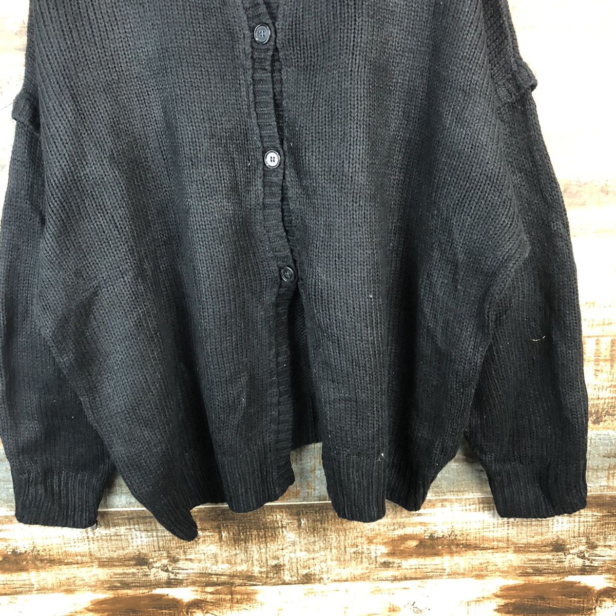 Japanese Brand Japan vintage ripped Black Patterned Cardigans #A1965 Size US XL / EU 56 / 4 - 6 Thumbnail