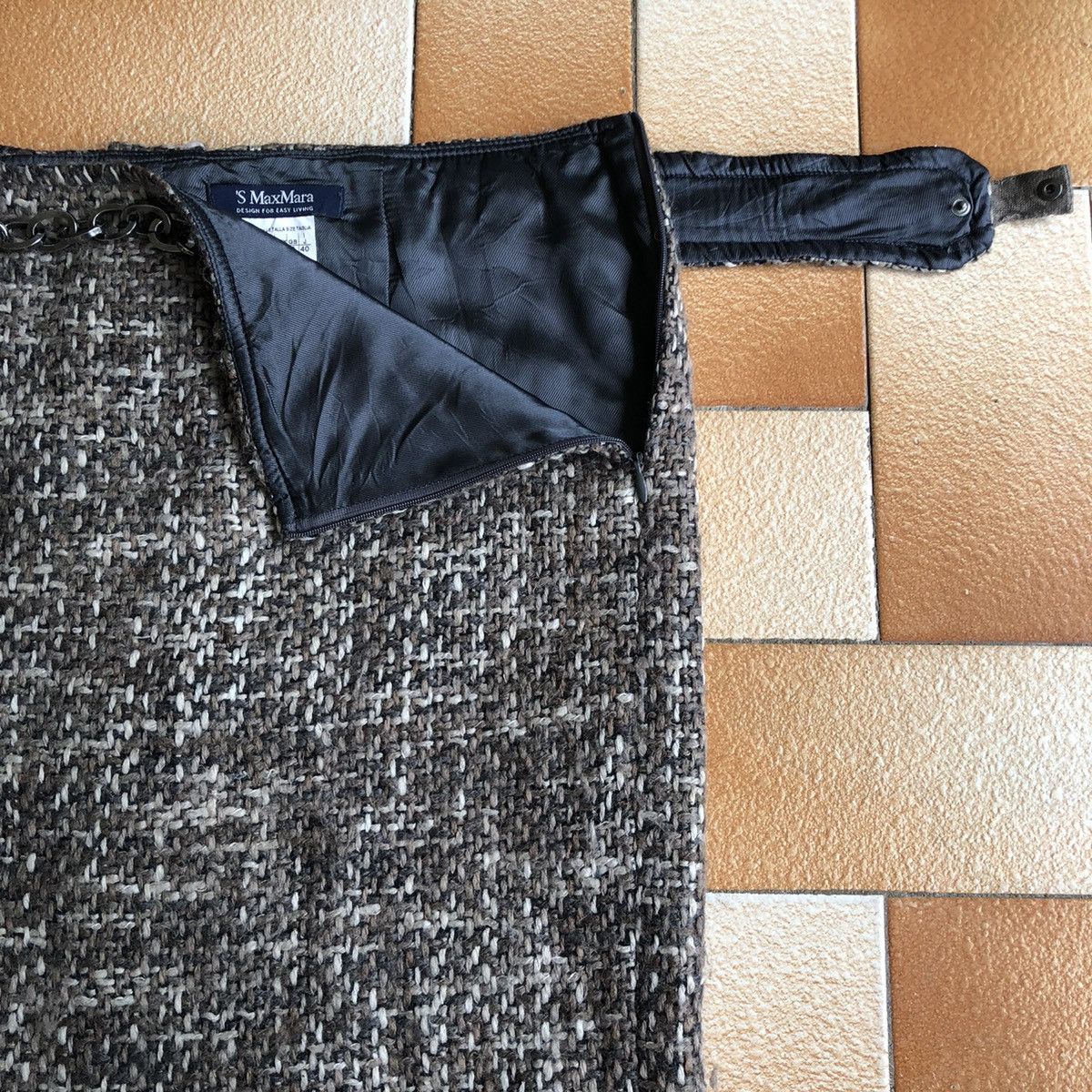 Max Mara S MAC MARA Tweed Wool Blend Mini Skirt Size 28" / US 6 / IT 42 - 13 Thumbnail