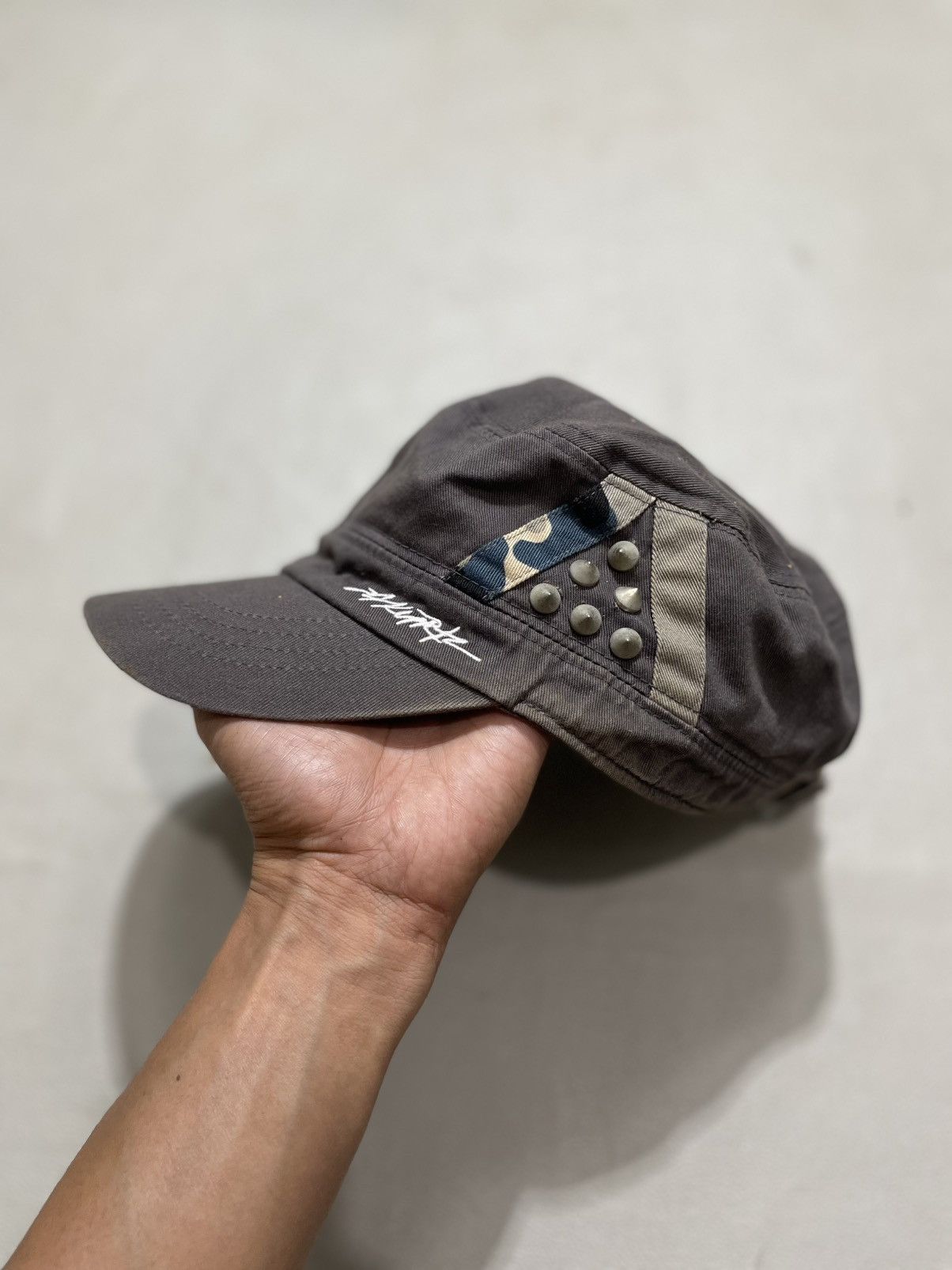 Japanese Brand 2000s Cadet Hat Punk Distressed Studded y2k Size ONE SIZE - 2 Thumbnail