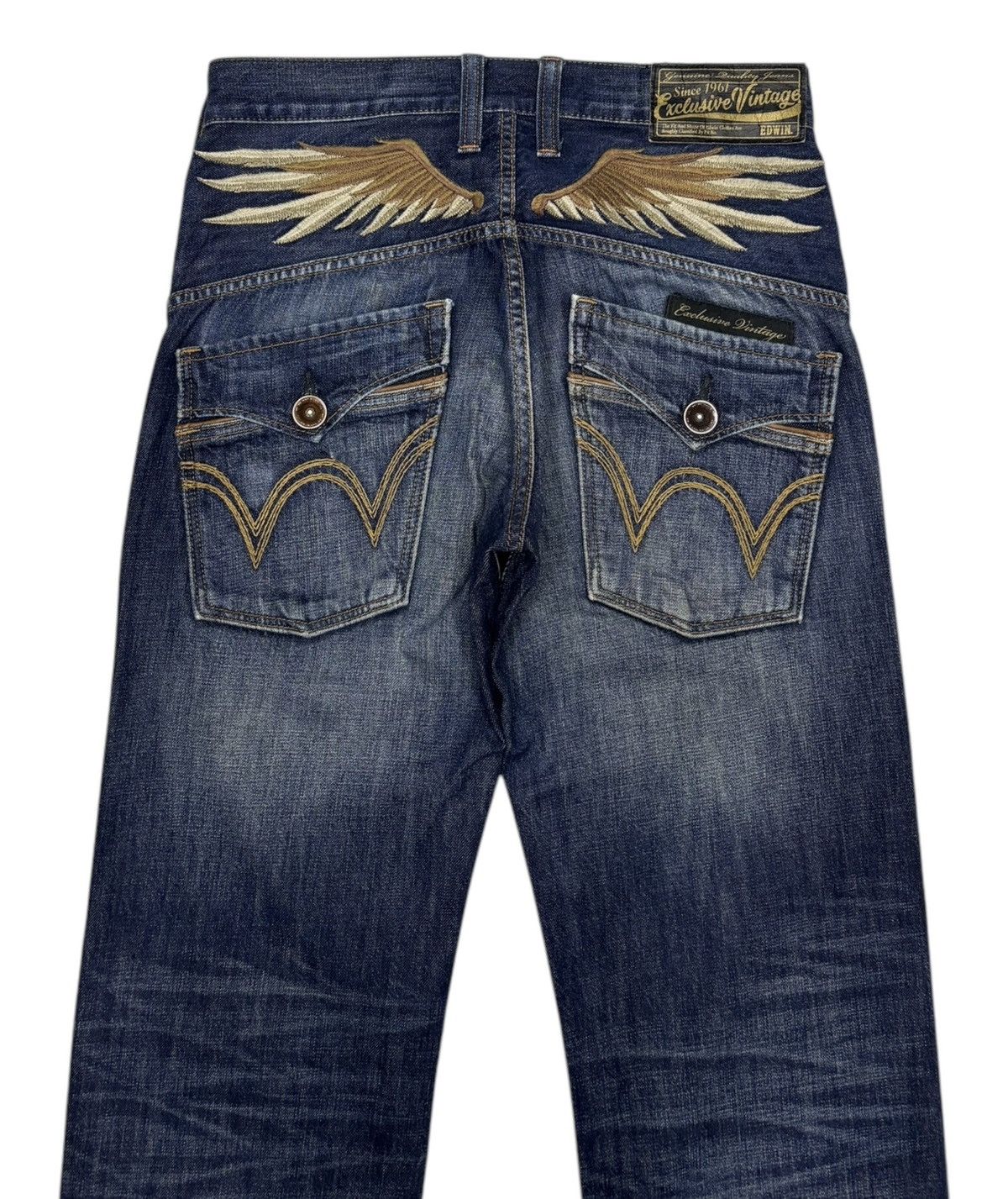 If Six Was Nine 🔥RARE EDWIN EXCLUSIVE VINTAGE WINGS EMBROIDERY DENIM JEANS Size US 30 / EU 46 - 3 Thumbnail