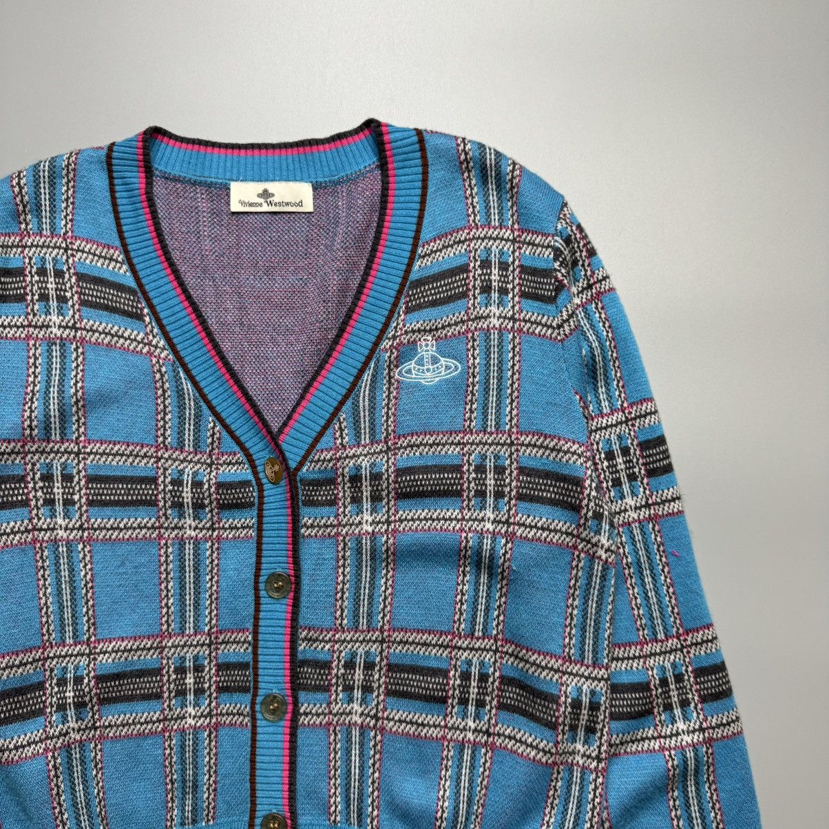 Vivienne Westwood Vivienne Westwood - Madras Checkered Wool Cardigan (Rare) Size M / US 6-8 / IT 42-44 - 7 Thumbnail