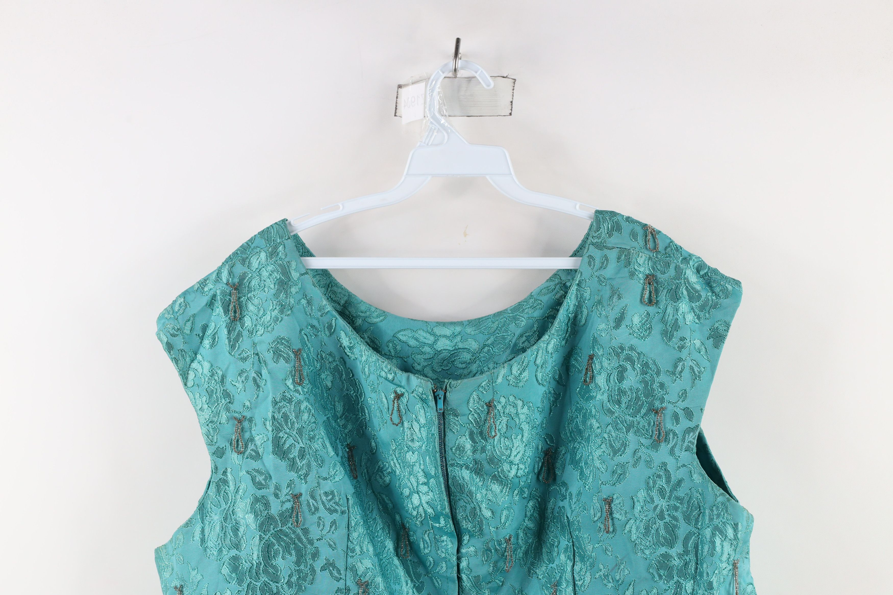 Vintage Vintage 50s 60s Rockabilly Beaded Silk Flower Blouse Top Size XL / US 12-14 / IT 48-50 - 10 Thumbnail