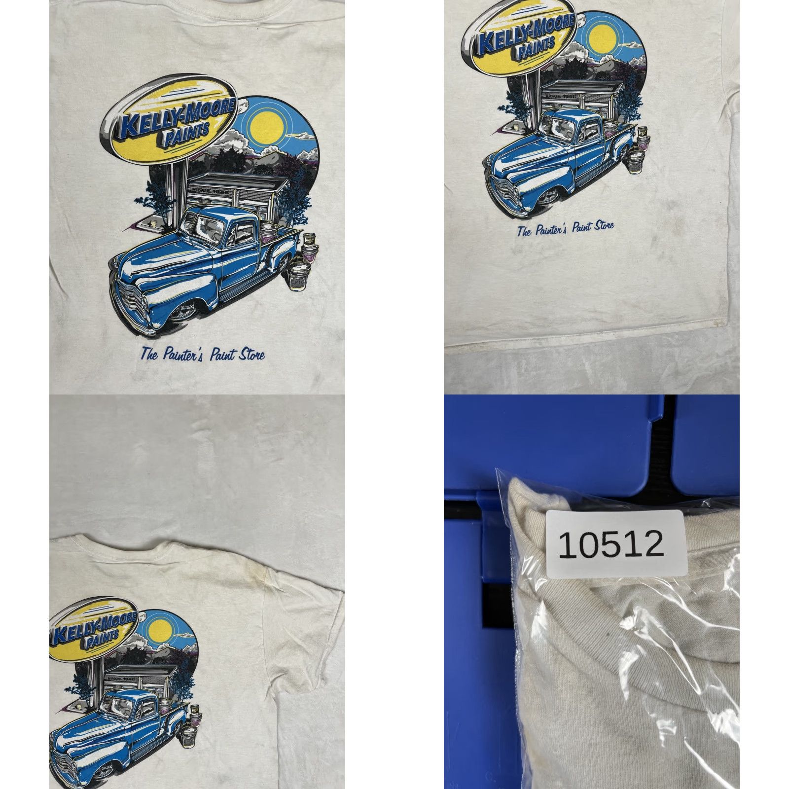Hanes VINTAGE Hanes T-Shirt XL White 90s Cars Truck Hot Rod Stained Cotton Crew Neck Short Sleeve Men Regular Season Summer Spring Before 1990s–1999s Size US XL / EU 56 / 4 - 8 Thumbnail