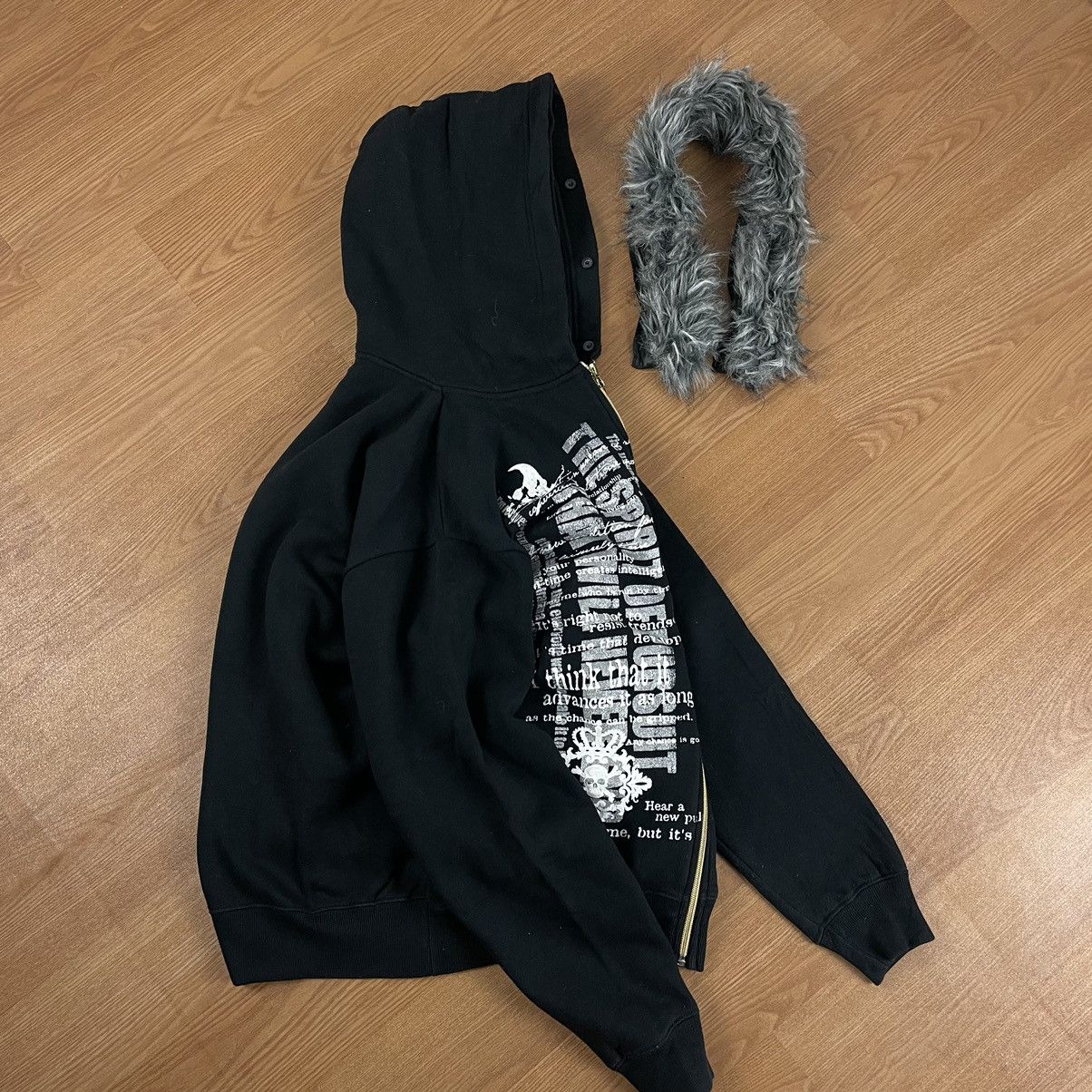 14th Addiction × Japanese Brand × Le Grande Bleu (L.G.B.) 2000s Fur Zip Hoodie Poem Lgb Style Size US M / EU 48-50 / 2 - 7 Thumbnail