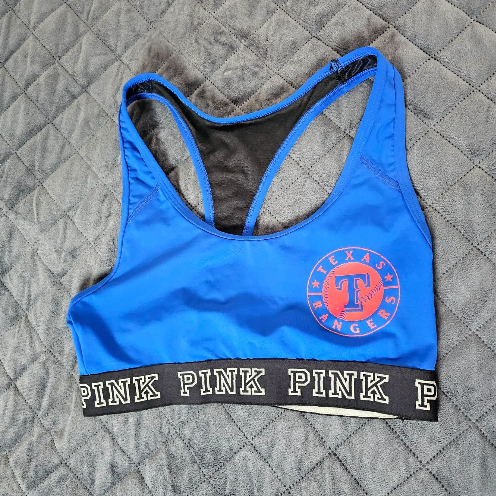 Victoria's Secret Victoria's Secret Pink Ultimate Sports Bra S Blue Texas Rangers Racerback Size ONE SIZE - 7 Thumbnail