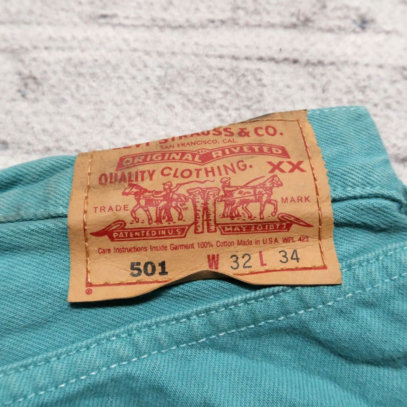 Levi's VINTAGE Levi's 501 Denim Jeans Men Teal 30-31" 34" Inseam Made in USA Size US 30 / EU 46 - 5 Thumbnail
