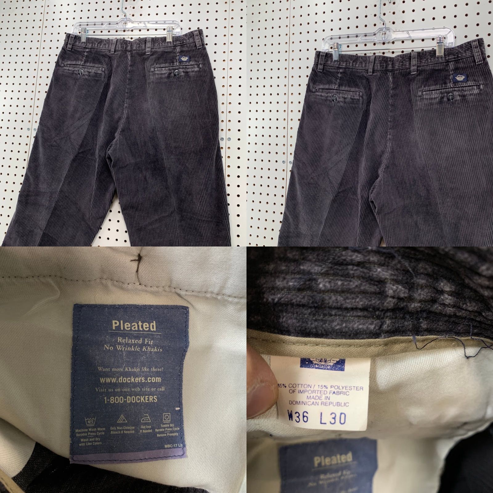 Dockers VINTAGE Dockers Khaki Corduroy Pants Mens 35x29 Gray Cuffed Corduroy Pants Mens 35x29 Khaki Gray Dockers Vintage Pants Mens 35 Inseam 29 Size US 35 - 8 Thumbnail