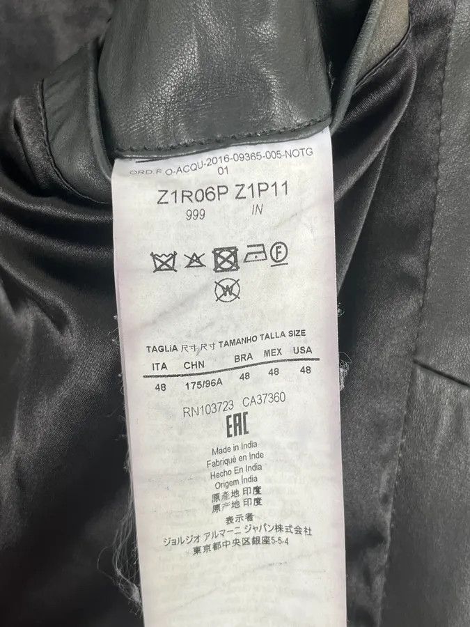 Emporio Armani SS2016 Emporio Armani Woven Asymmetrical Leather Jacket Size US S / EU 44-46 / 1 - 12 Thumbnail