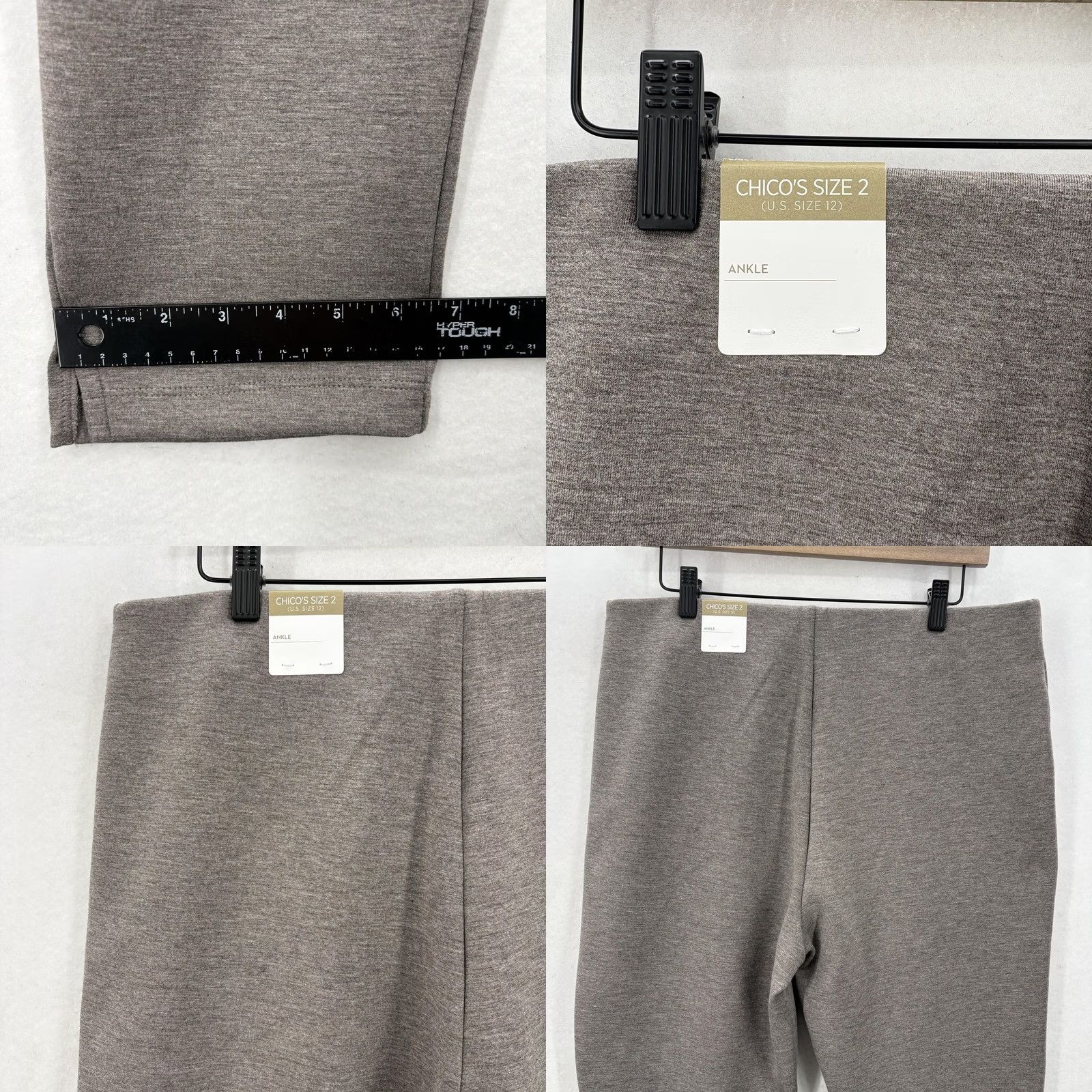 Vintage Chicos Weekends Pants Womens 2 Taupe Scuba Knit Pull On Ankle Stretch Casual NWT Size 34" / US 12 / IT 48 - 9 Thumbnail