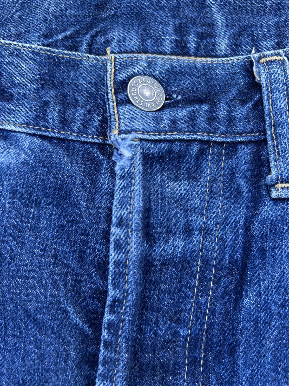 Kapital Vintage Levis Big E Selvedge Short Distressed Denim jeans Size US 33 - 3 Thumbnail