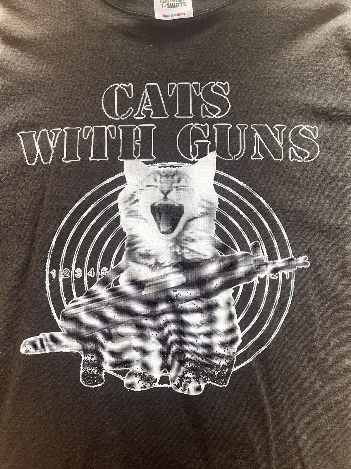 Grimykids Grimykids Cats with Guns Black tee Large Size US L / EU 52-54 / 3 - 3 Thumbnail