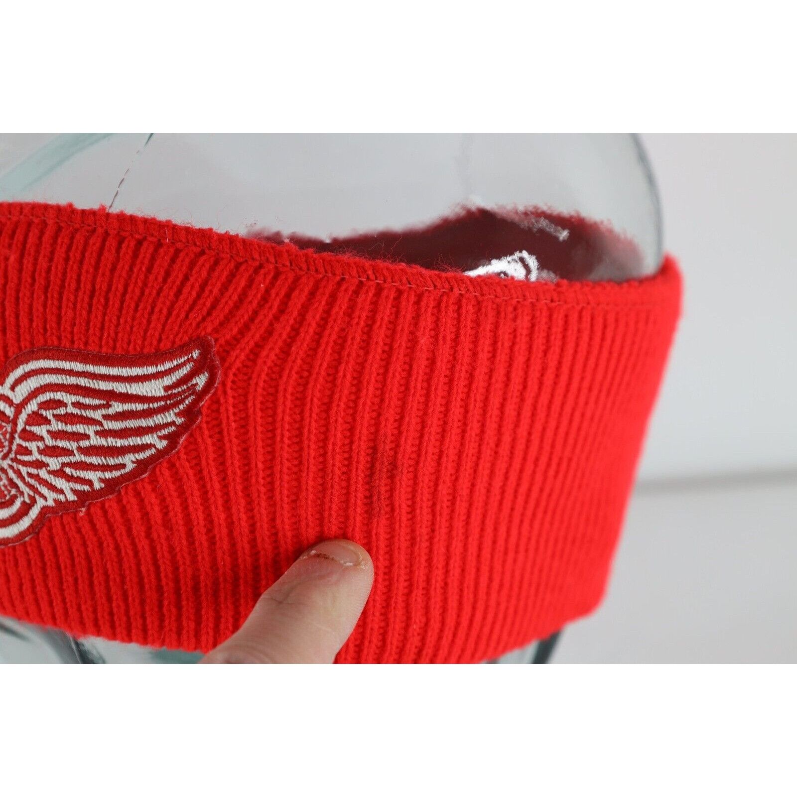 Vintage Vintage 90s Detroit Red Wings Hockey Knit Winter Headband Size ONE SIZE - 3 Thumbnail