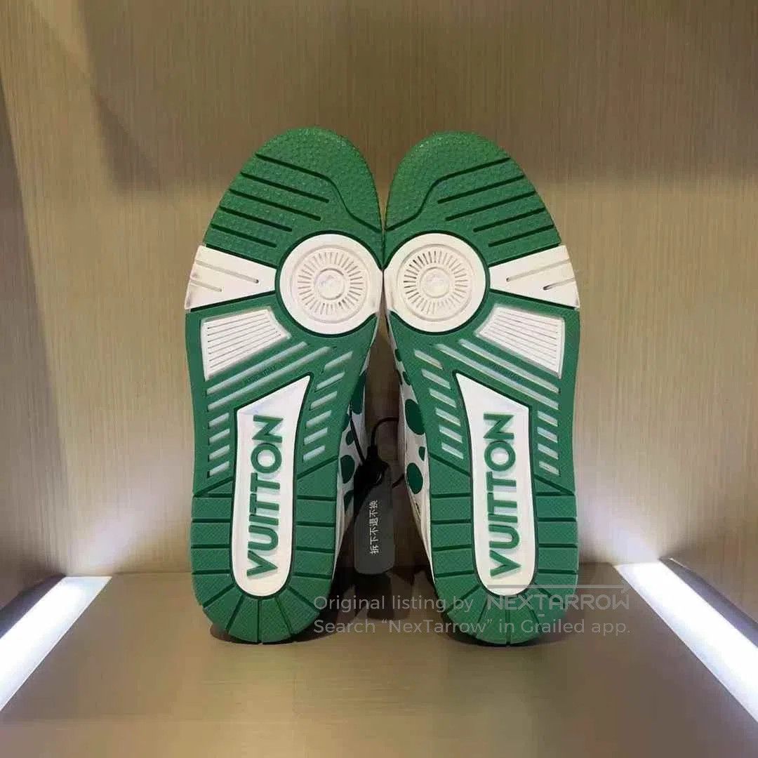 Louis Vuitton LV Trainer White Green Polka Dot 41. Size US 8 / EU 41 - 4 Thumbnail
