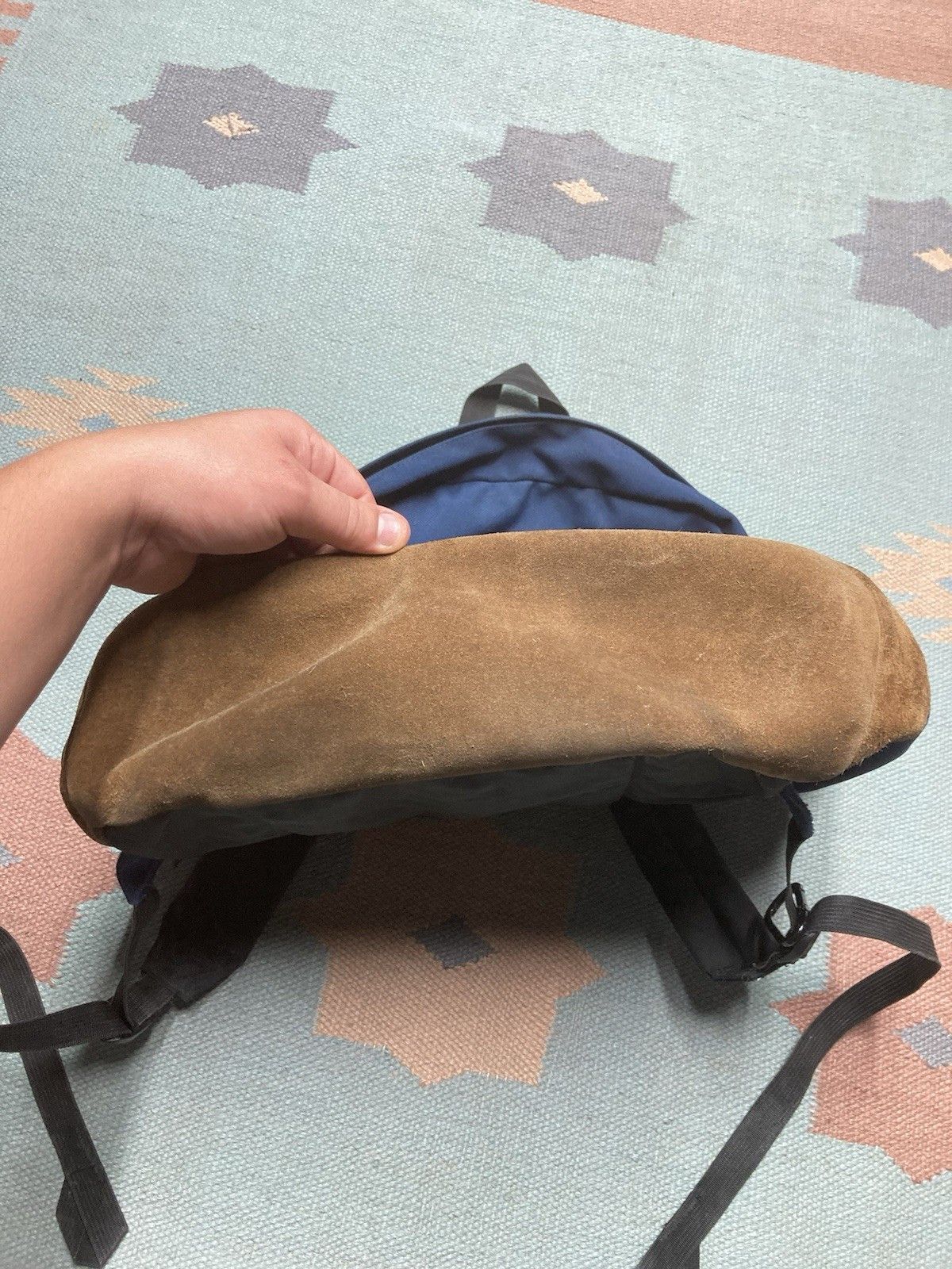 Vintage Jansport originals backpack suede leather bottom 3 pocket Size ONE SIZE - 3 Thumbnail
