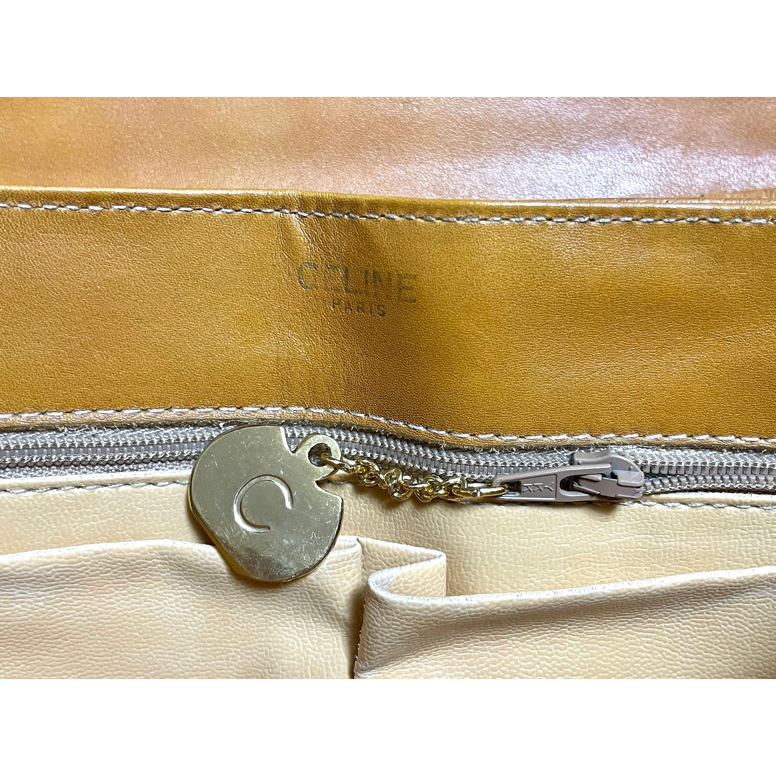 Celine Vintage Celine tanned brown leather shoulder bag with logo Size ONE SIZE - 8 Thumbnail