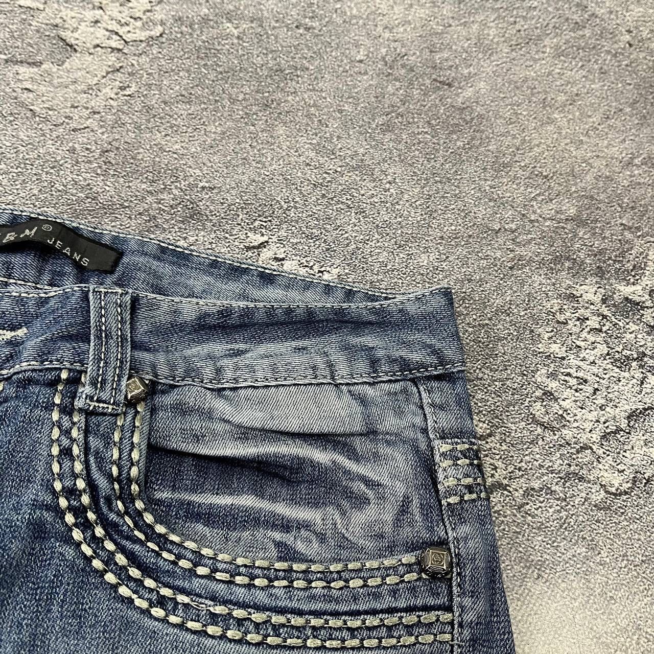 Vintage Y2K Kosmo Lupo Jeans Denim Washed Embroidered Logo Size US 32 / EU 48 - 9 Thumbnail
