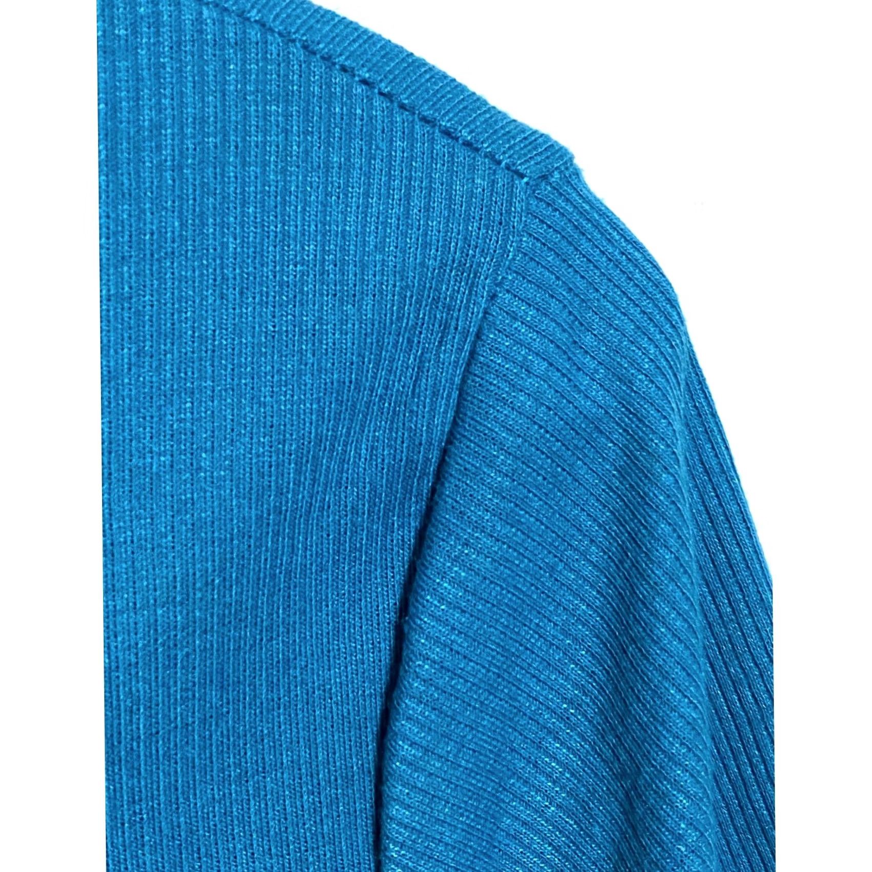 Vintage Love J Blue Ribbed Cropped Ring Pull Half Zip Sweater Womens L Y2K Casual Chic Shirt Size L / US 10 / IT 46 - 5 Thumbnail