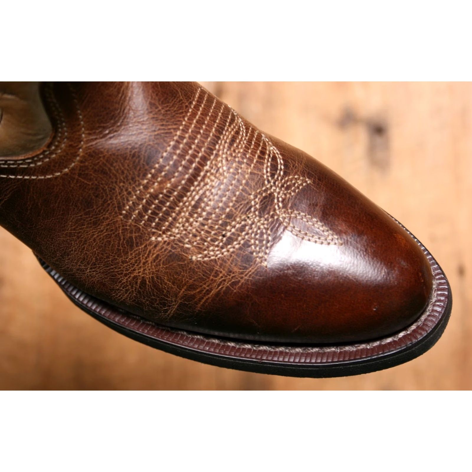 Vintage LAREDO Tori Brown & Tan Leather Round Toe Short Western Boots Women's 7M Boots Kyle? Size 28" / US 6 / IT 42 - 6 Thumbnail