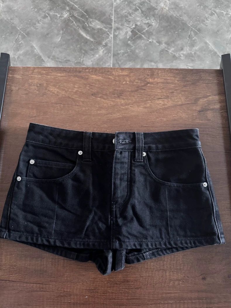 Alexander Wang Alexander Wang Black Denim Shorts Skirt Size 24" / US 00 / IT 34 - 1 Thumbnail