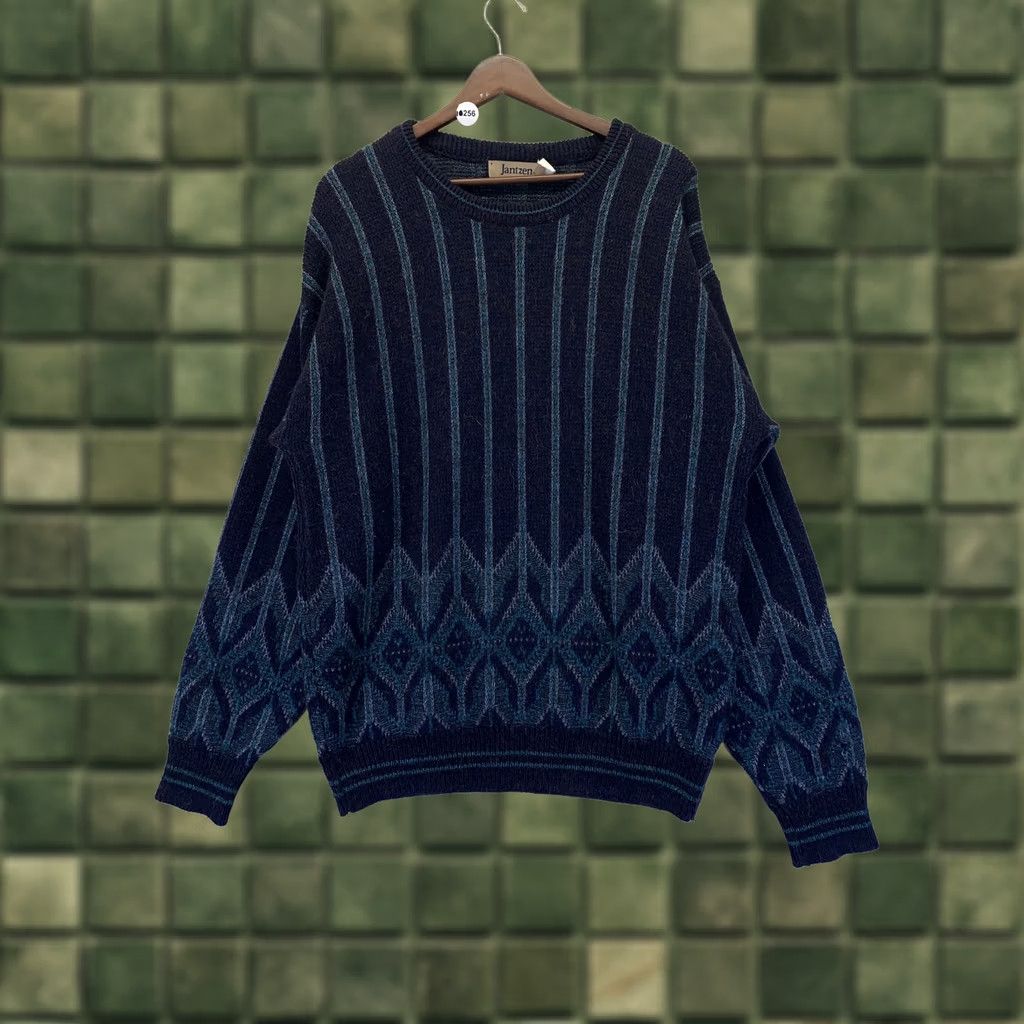 Jantzen VINTAGE Jantzen Geometric Knit Grandpa Cosby Sweater Mens Large Tall USA Size US L / EU 52-54 / 3 - 1 Thumbnail
