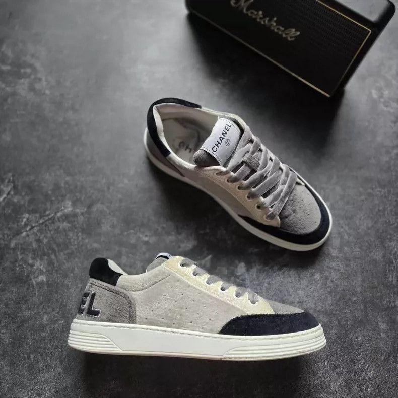 Chanel Chanel Gray Black Velvet Sneakers Size 37 -2505 Size US 7 / IT 37 - 5 Thumbnail