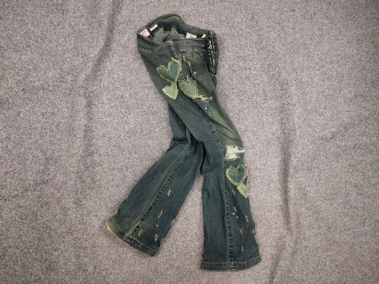 Miss Sixty Vintage Y2K Style Custom Paint Flared Denim Jeans