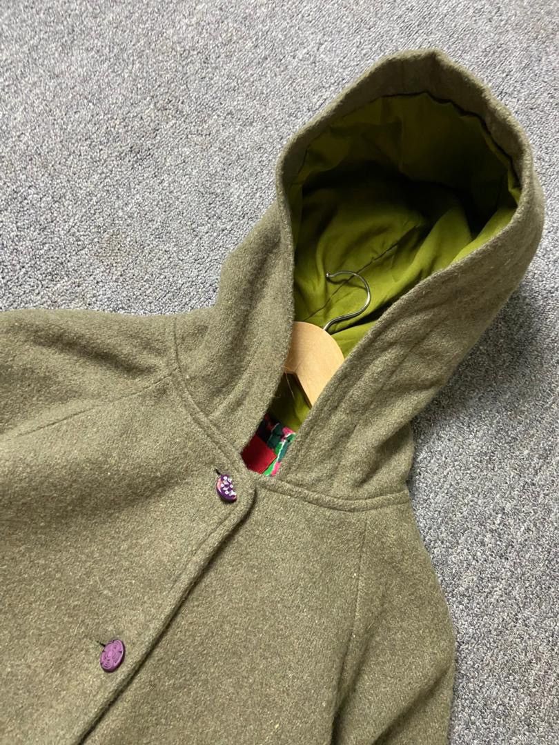 Japanese Brand Amina Wool Poncho Style Hooded Jacket (183) Size US XS / EU 42 / 0 - 8 Thumbnail