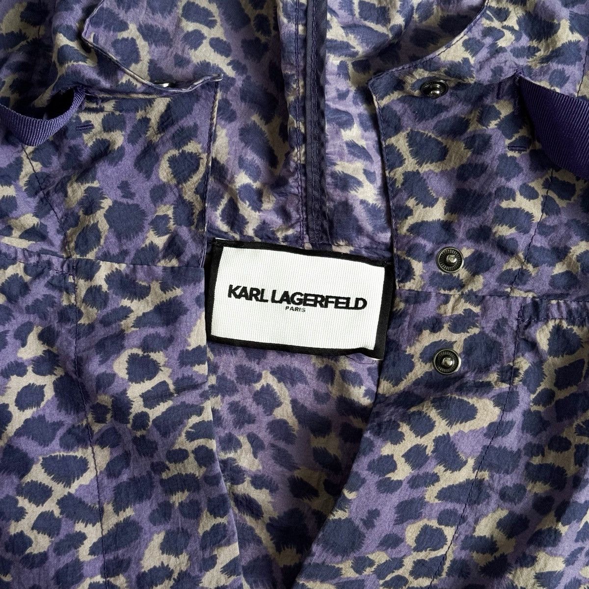 Karl Lagerfeld Karl Lagerfeld Leopard Purple Jacket Size US XL / EU 56 / 4 - 4 Thumbnail