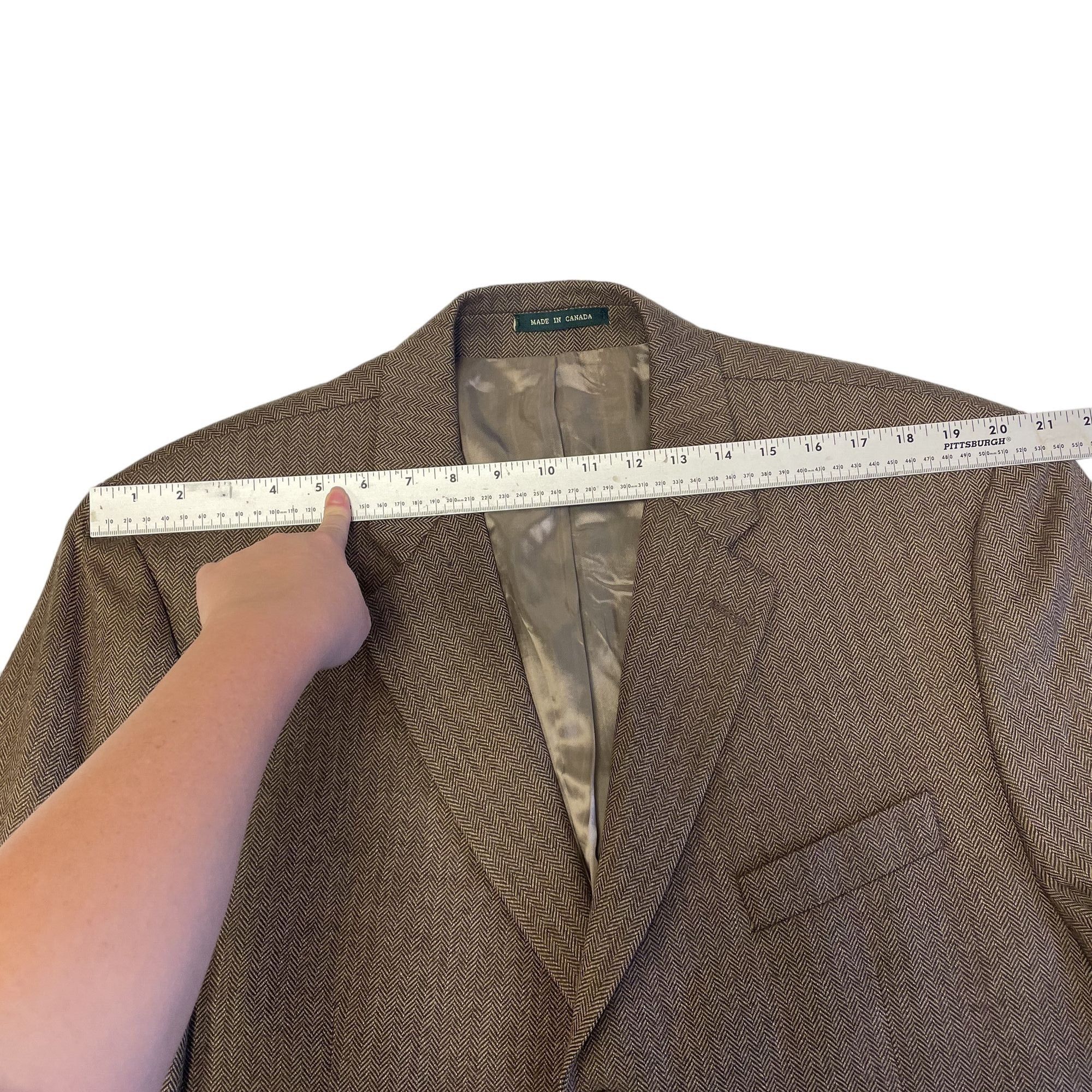 Ralph Lauren Vtg Ralph Lauren Sport Coat HERRINGBONE Lambswool Jacket Size 44L - 11 Thumbnail