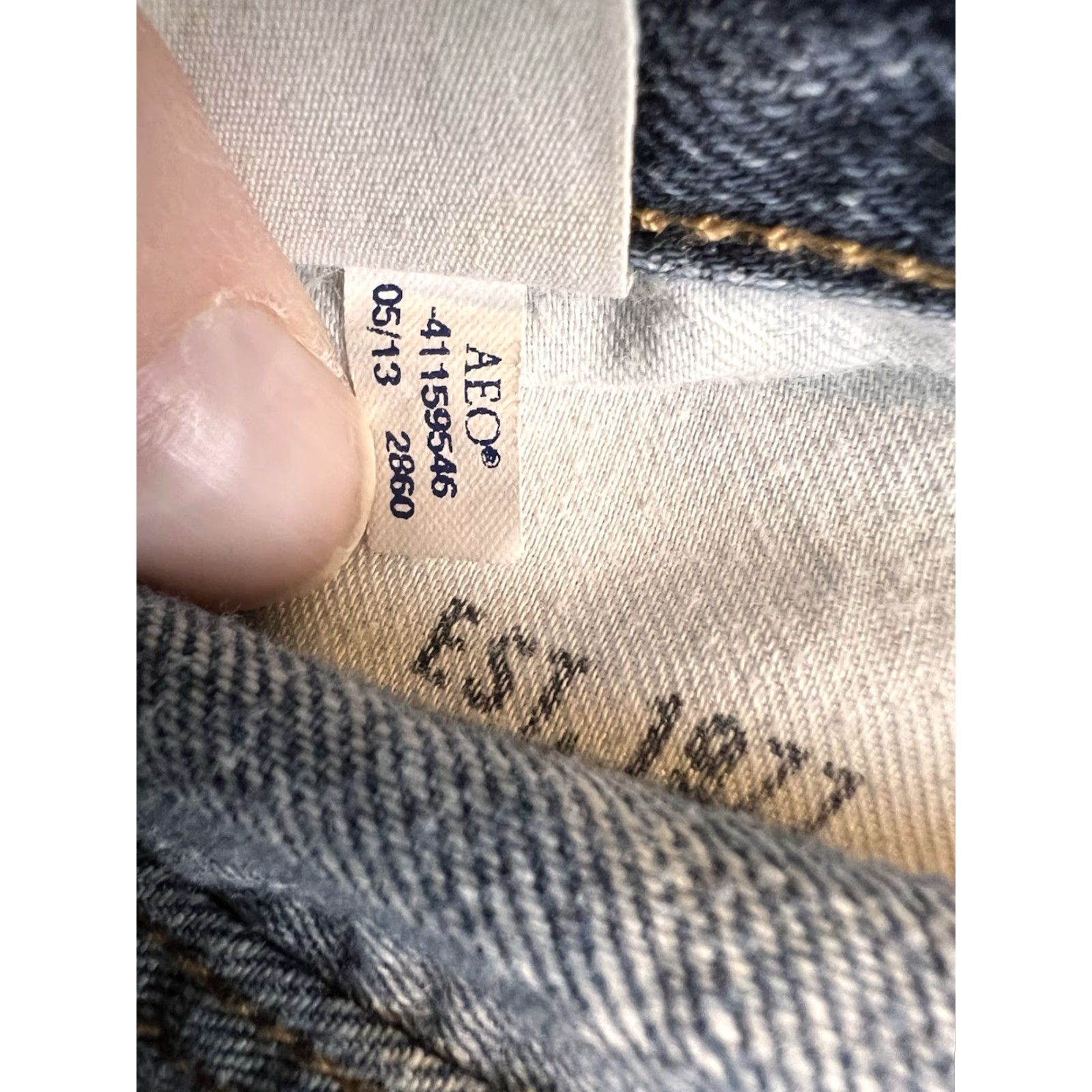 American Eagle Outfitters American Eagle Jeans 34x30 Mens Blue Pants Relaxed Straight Distressed Pattern Solid 5-Pocket Denim Casual Vintage? Size US 34 / EU 50 - 4 Thumbnail