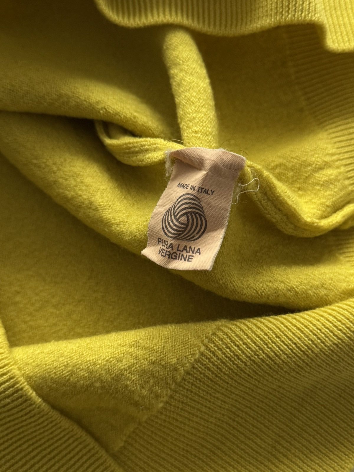 1990s Vintage Versace V2 Women's Wool Yellow Sweater