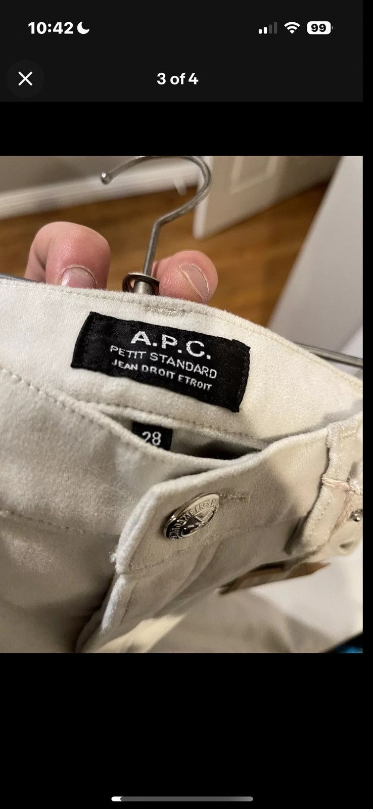 A.P.C. Apc white moleskin denim jeans size 28 Size US 28 / EU 44 - 4 Thumbnail
