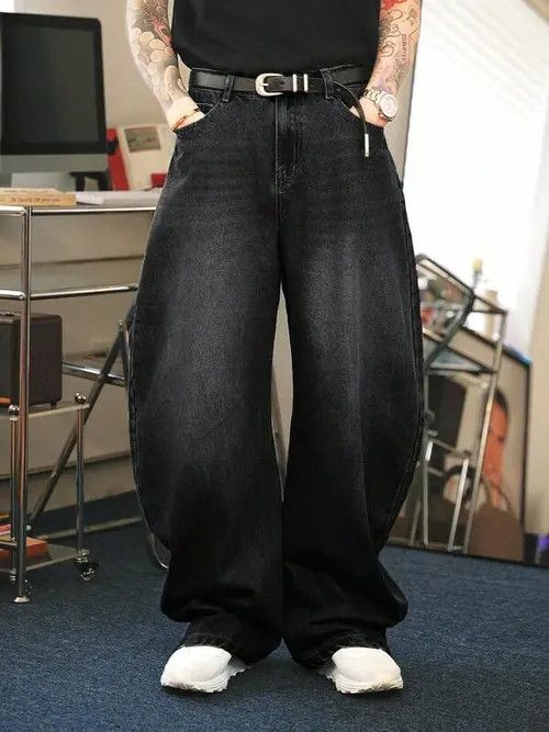 Jean Washed Denim Jeans Loose fit Baggy Size US 32 / EU 48 - 1 Thumbnail