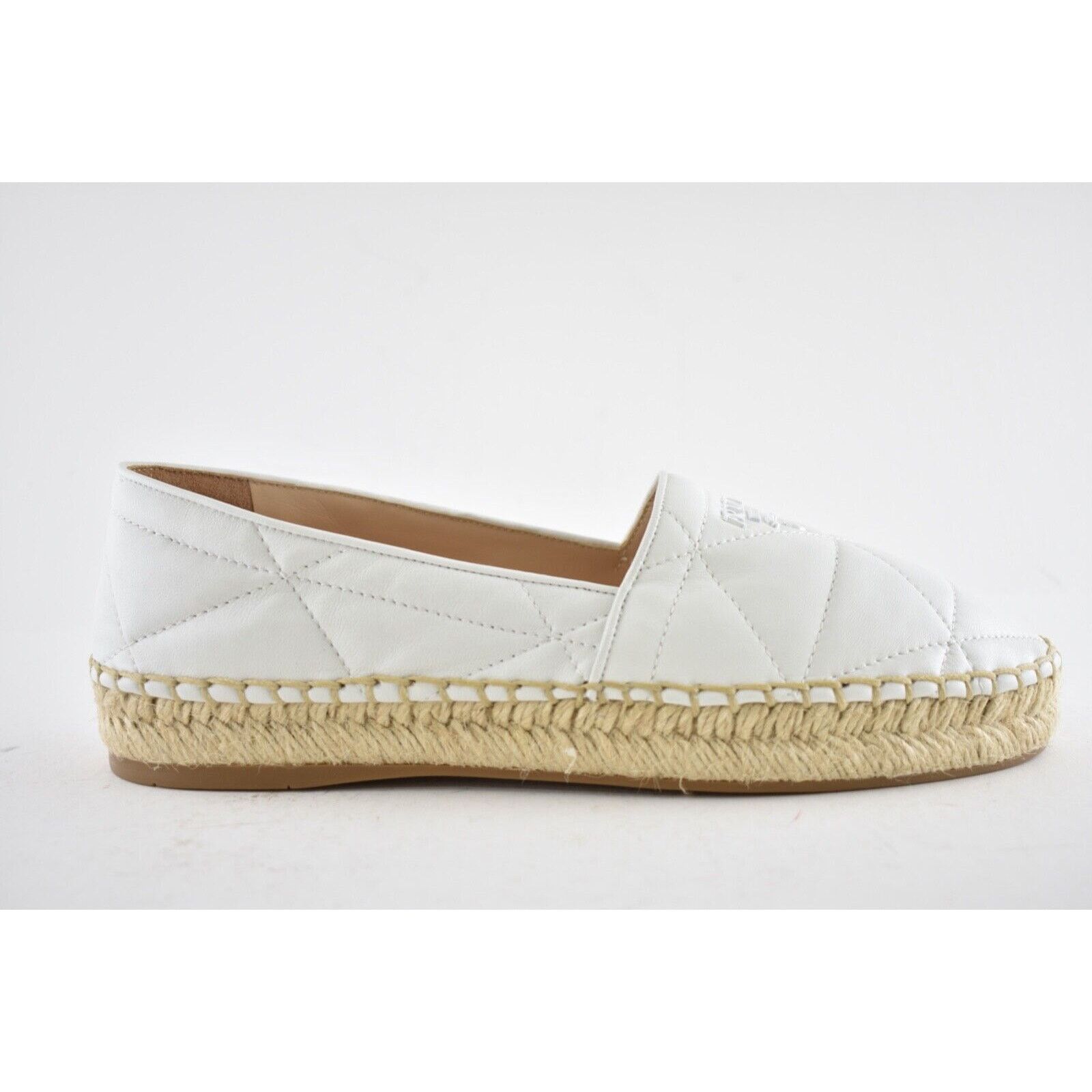 Prada Prada Bianco White Nappa Leather Tonal Logo Slip On Size US 7.5 / IT 37.5 - 3 Thumbnail