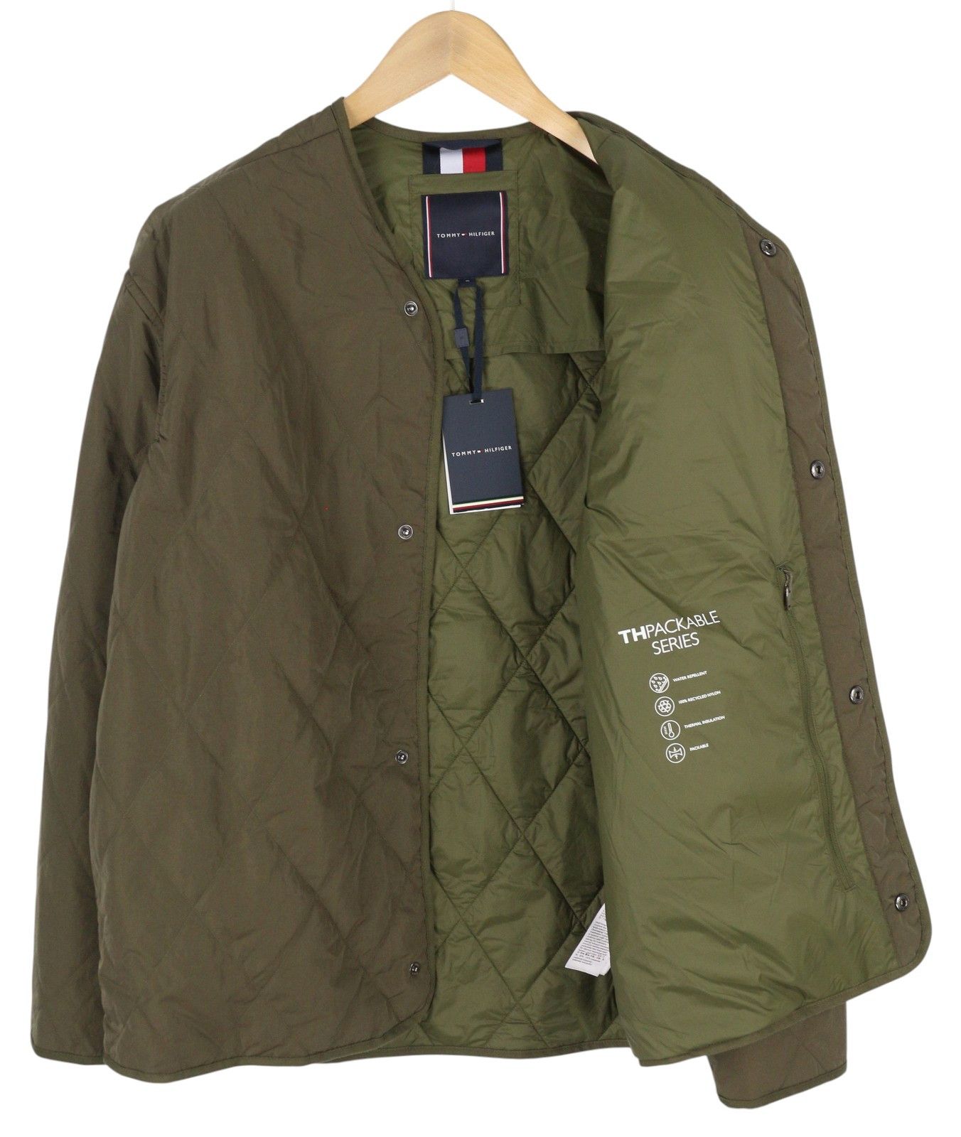 Tommy Hilfiger PACKABLE RECYCLED LINER L Khaki Green Padded Jacket 85622 Size US L / EU 52-54 / 3 - 5 Thumbnail