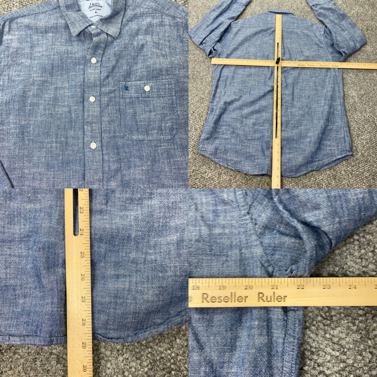 Izod VINTAGE IZOD Saltwater Mens Shirt Medium Blue Relaxed Classics Button Up Pockets Work Size US M / EU 48-50 / 2 - 8 Thumbnail