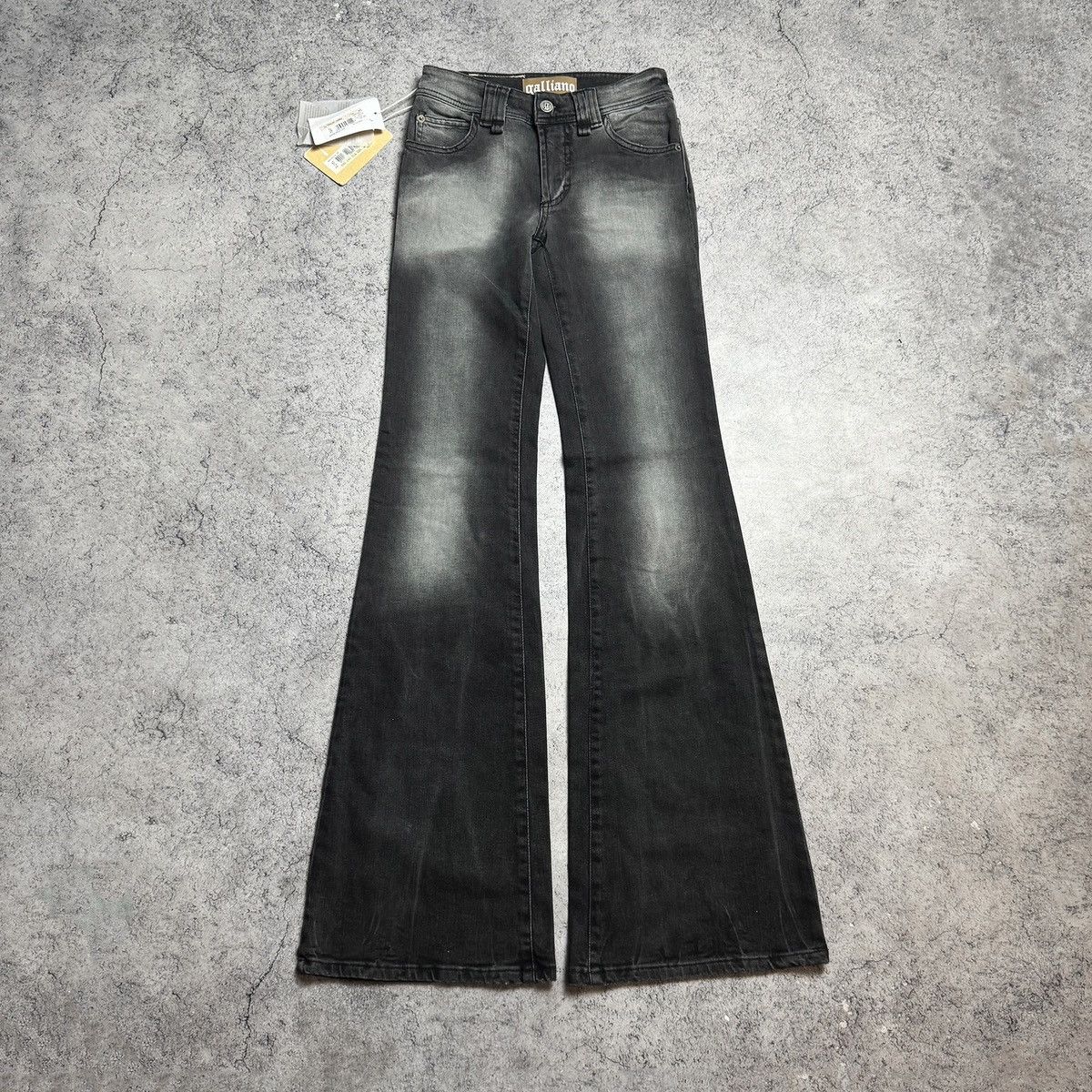 John Galliano NEW Galliano Y2K 00s Flared Jeans Size 24" / US 00 / IT 34 - 2 Thumbnail