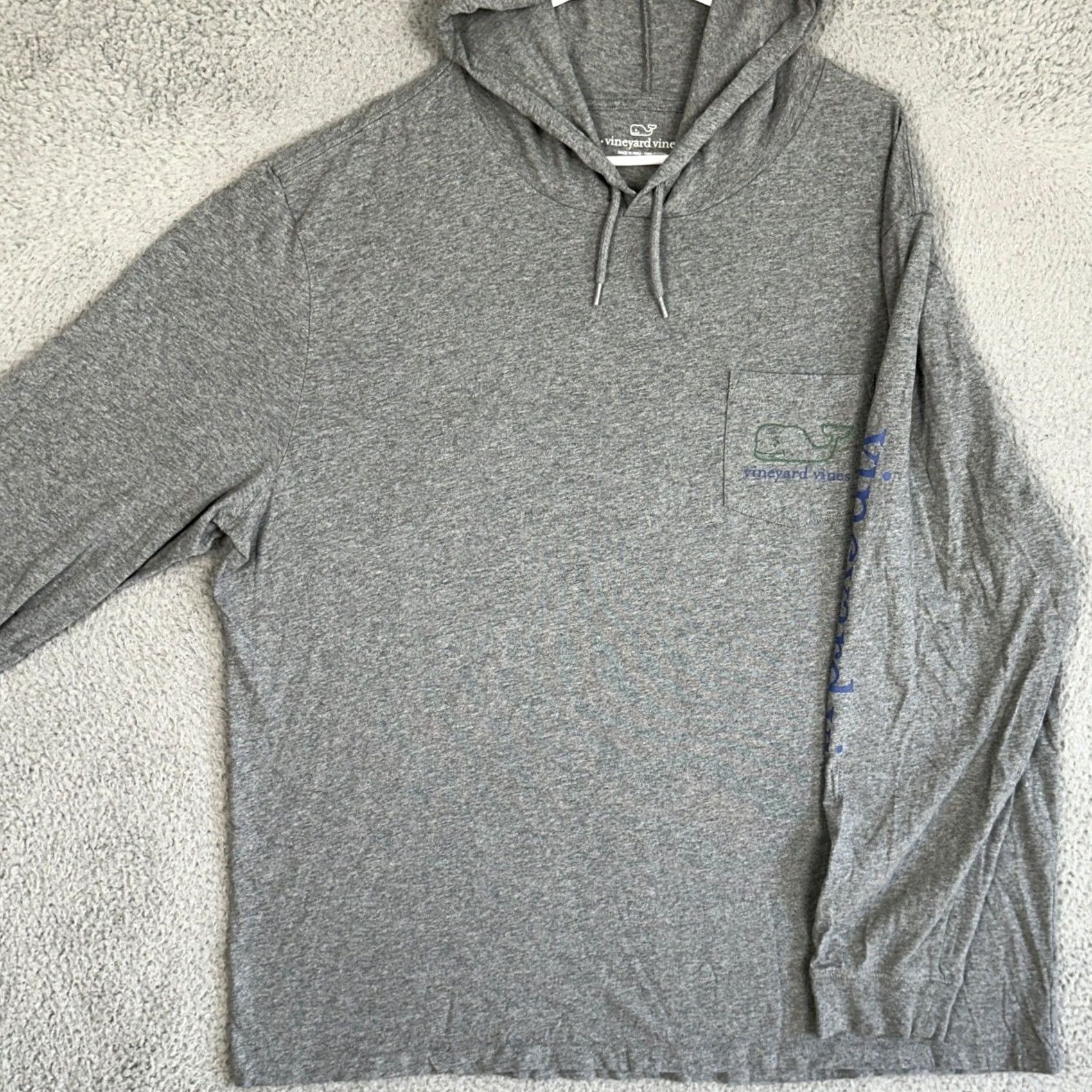 Vineyard Vines Vineyard Vines Hoodie Sweatshirt Mens 2XL Gray Graphic Print Drawstring Pocket Pullover Long Sleeve Size US XXL / EU 58 / 5 - 2 Thumbnail
