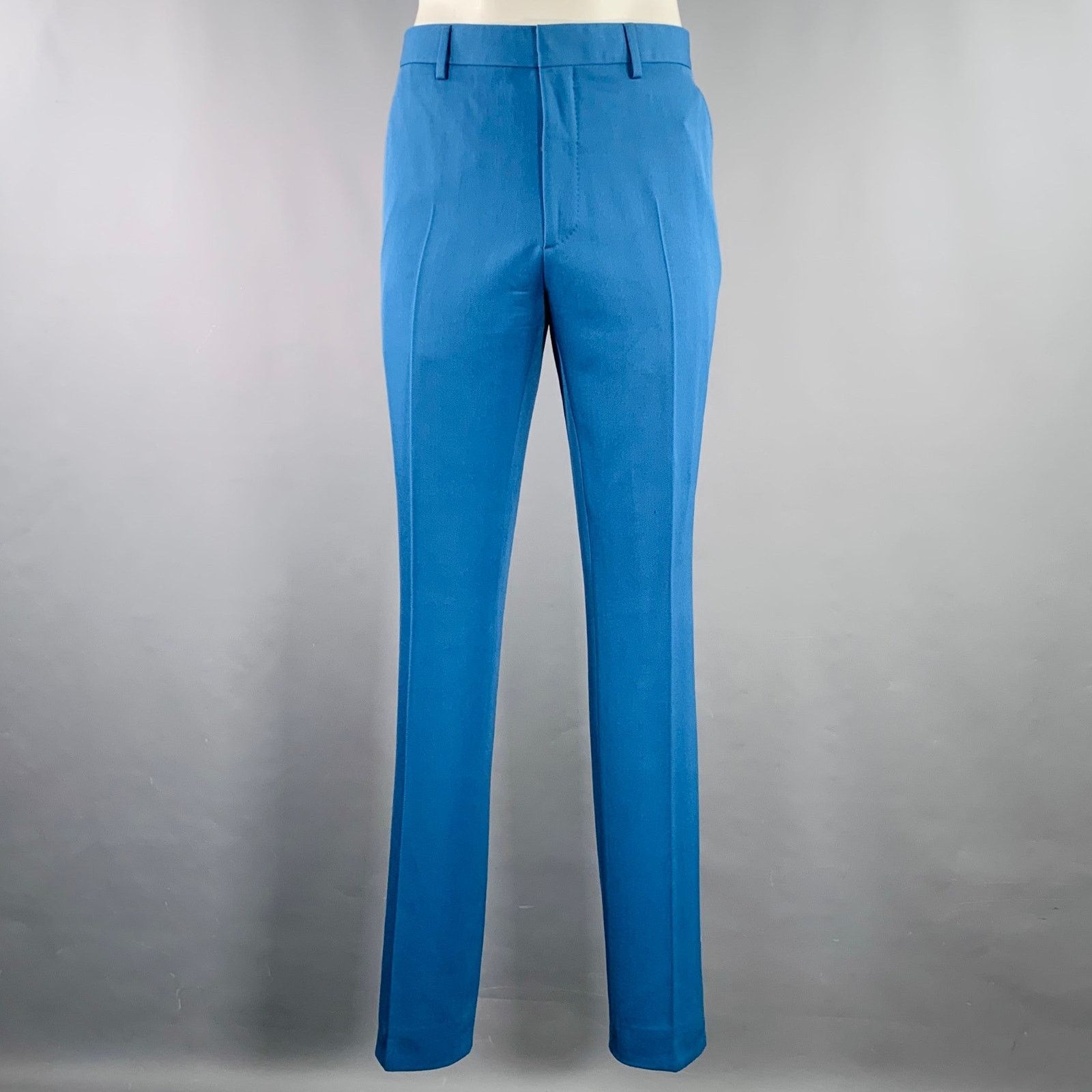 Calvin Klein 205W39NYC Size L Blue Orange Stripe Wool Flat Front Dress Pants Size US 34 / EU 50 - 1 Thumbnail