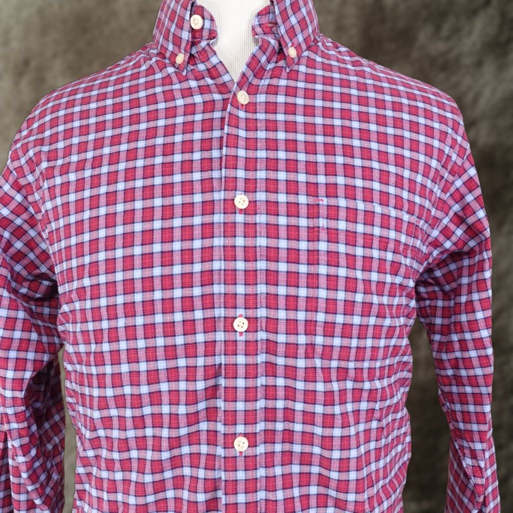 Roundtree & Yorke ROUND TREE & YORKE Plaid Button-Up Shirt, Long Sleeve, Red Blue, Men's Size L Size US L / EU 52-54 / 3 - 1 Thumbnail