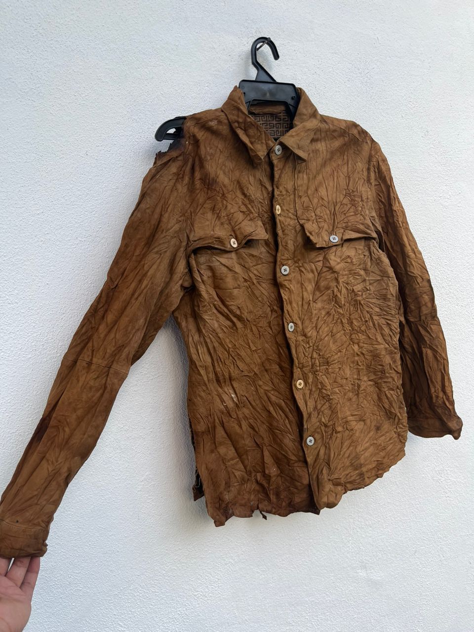 Givenchy Vintage Givency Leather Long Sleeve Shirt Size US M / EU 48-50 / 2 - 7 Thumbnail