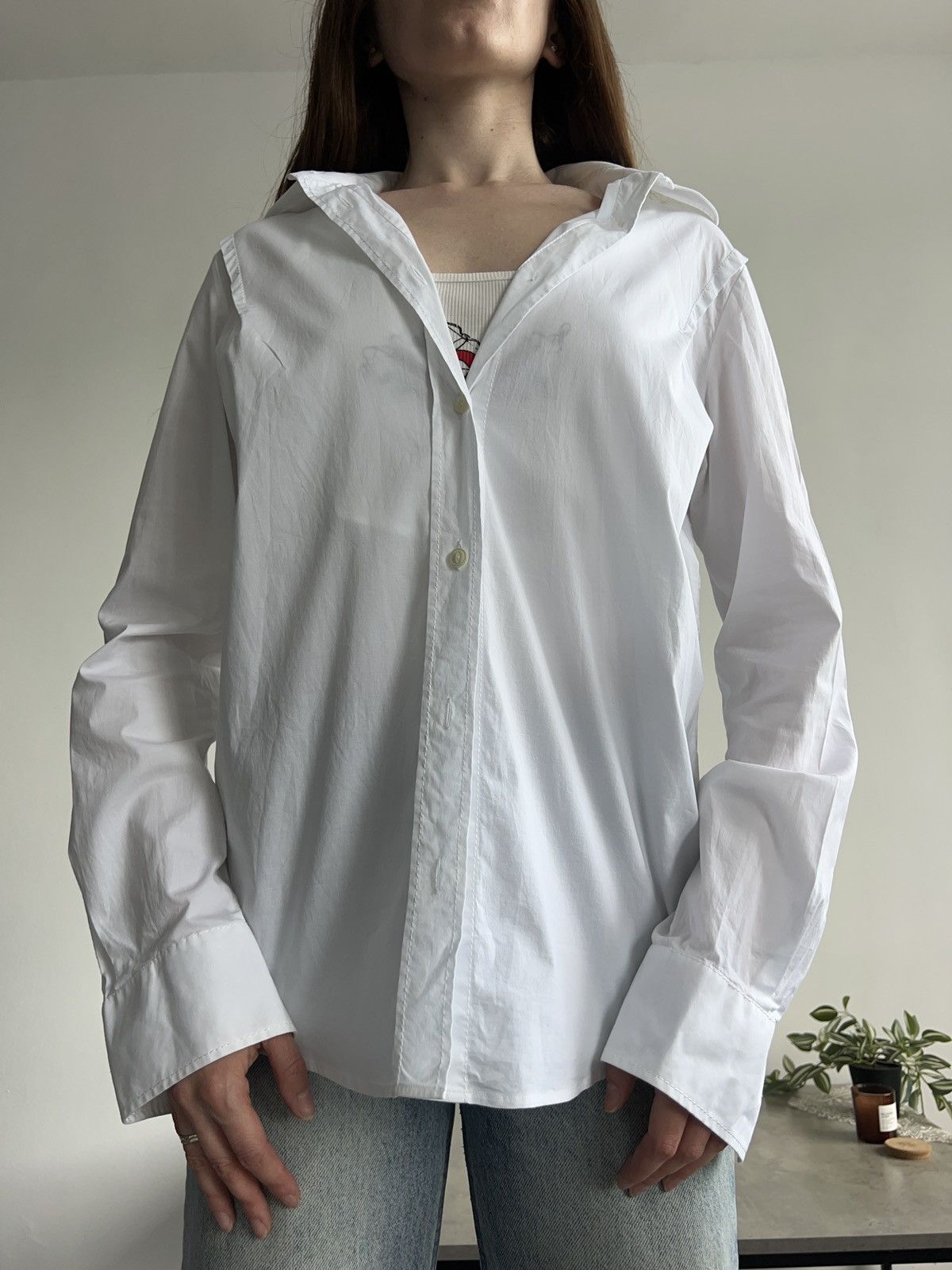 Maison Margiela Maisonmargiela women’s white button down top shirt Size L / US 10 / IT 46 - 19 Thumbnail