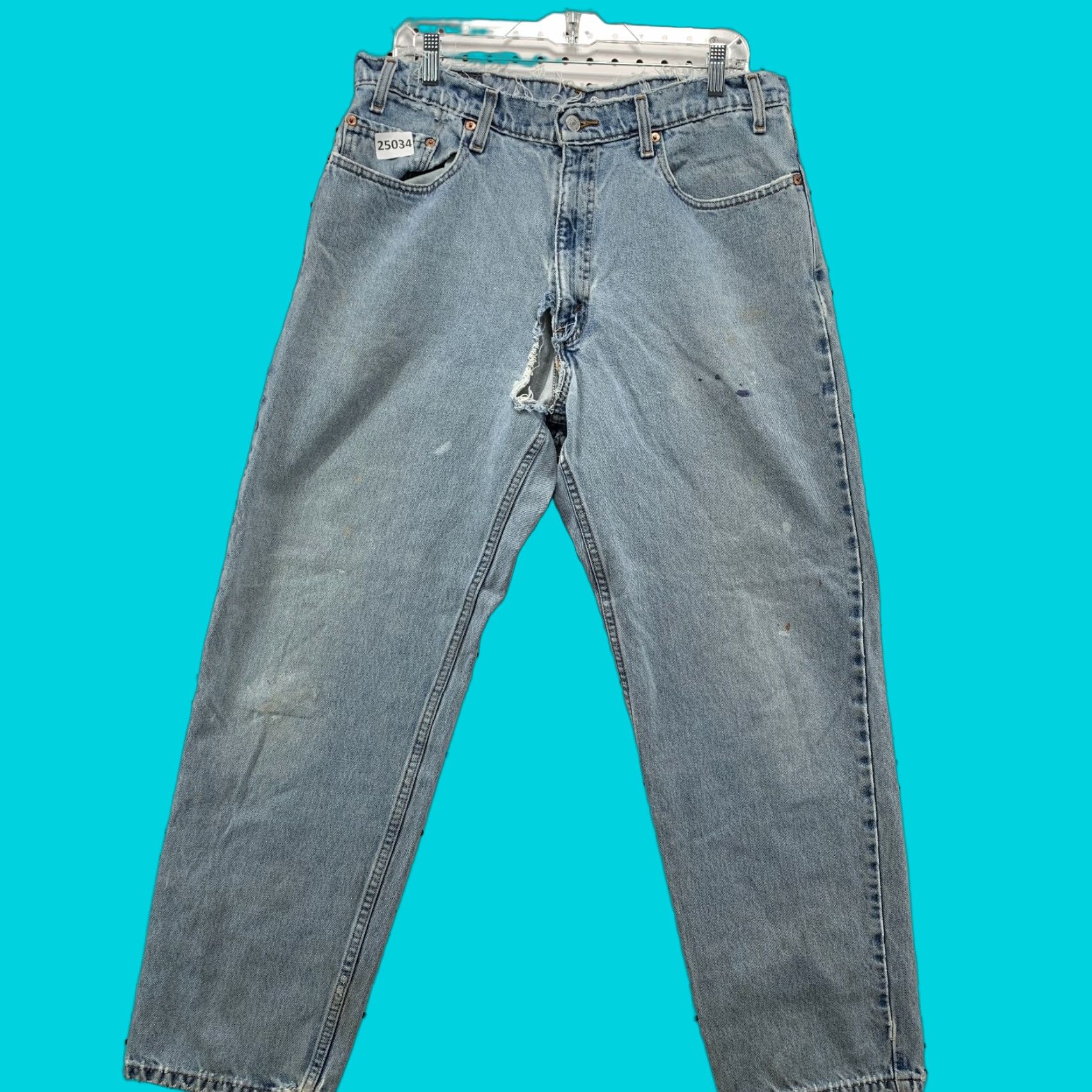 Levi's VINTAGE Levi's 550 Jeans Relaxed Fit Tapered Brown Men's 35x29 DISTRESSED Size US 35 - 1 Thumbnail