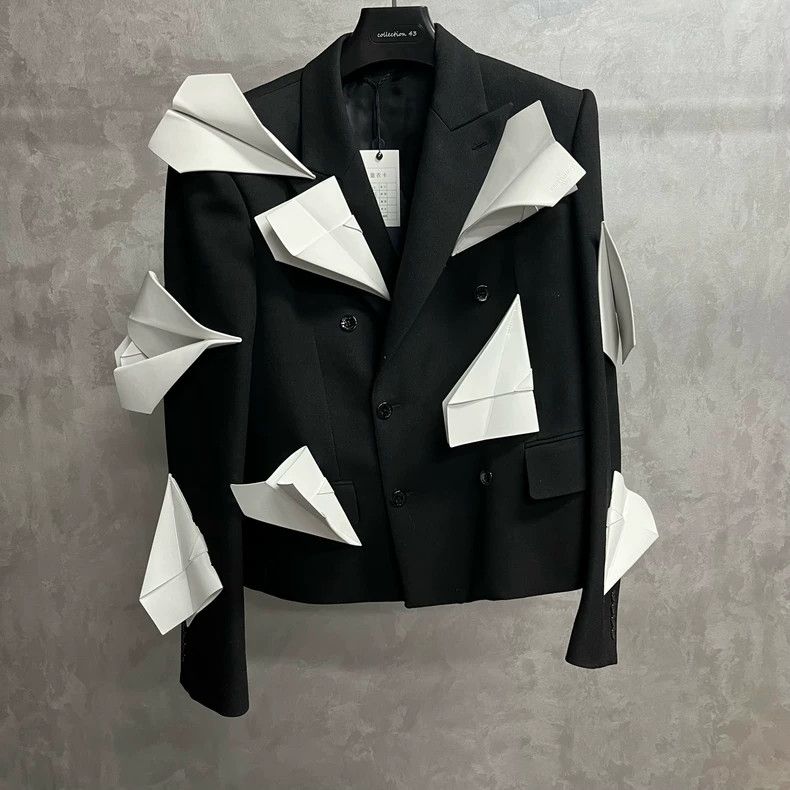 Louis Vuitton Louis Vuitton Black Double-Breasted Short Blazer - dmc Size US L / EU 52-54 / 3 - 1 Thumbnail