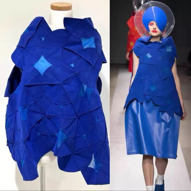 Comme des Garcons Comme Des Garcons Blue Circular Patchwork Asymmetric Vest Size S / US 4 / IT 40 - 8 Thumbnail