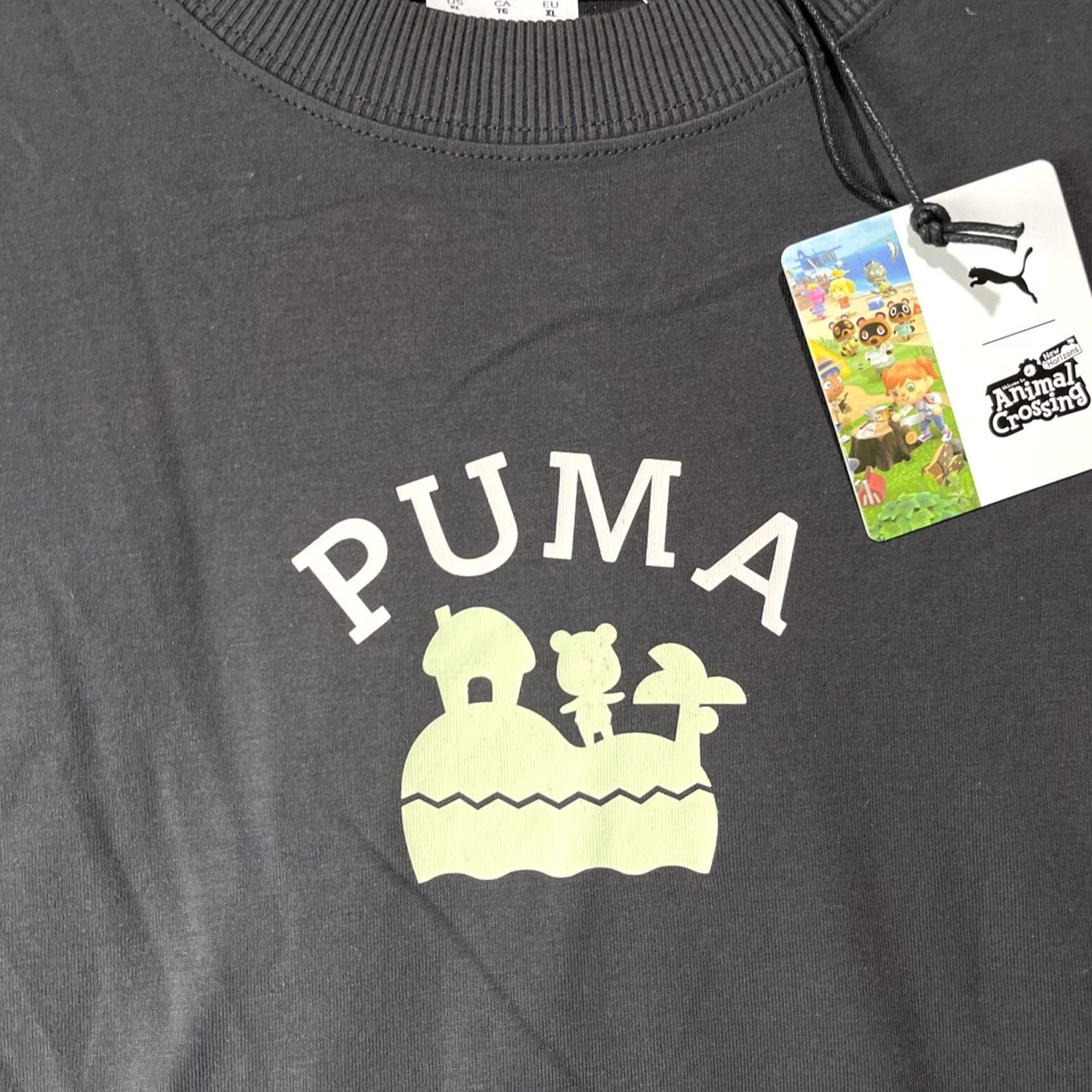 Puma PUMA Animal Crossing Shirt Mens XL Black Graphic Print Video Games Gaming Phantom Chrome Size US XL / EU 56 / 4 - 5 Thumbnail
