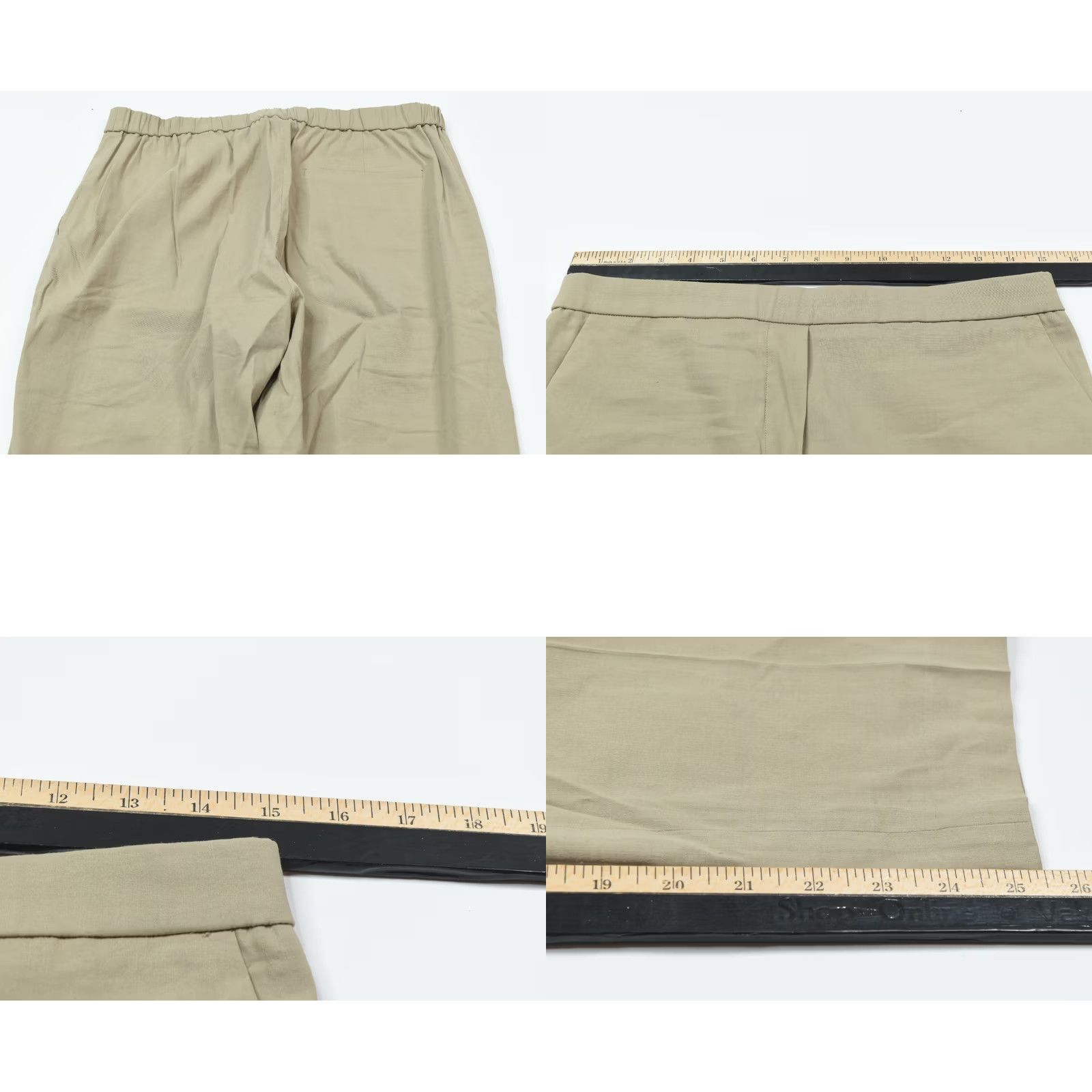 Theory Theory Pants Womens 6 Beige Treeca Pull-On Good Crunch Slim Fit Straight Cropped Size 28" / US 6 / IT 42 - 8 Thumbnail