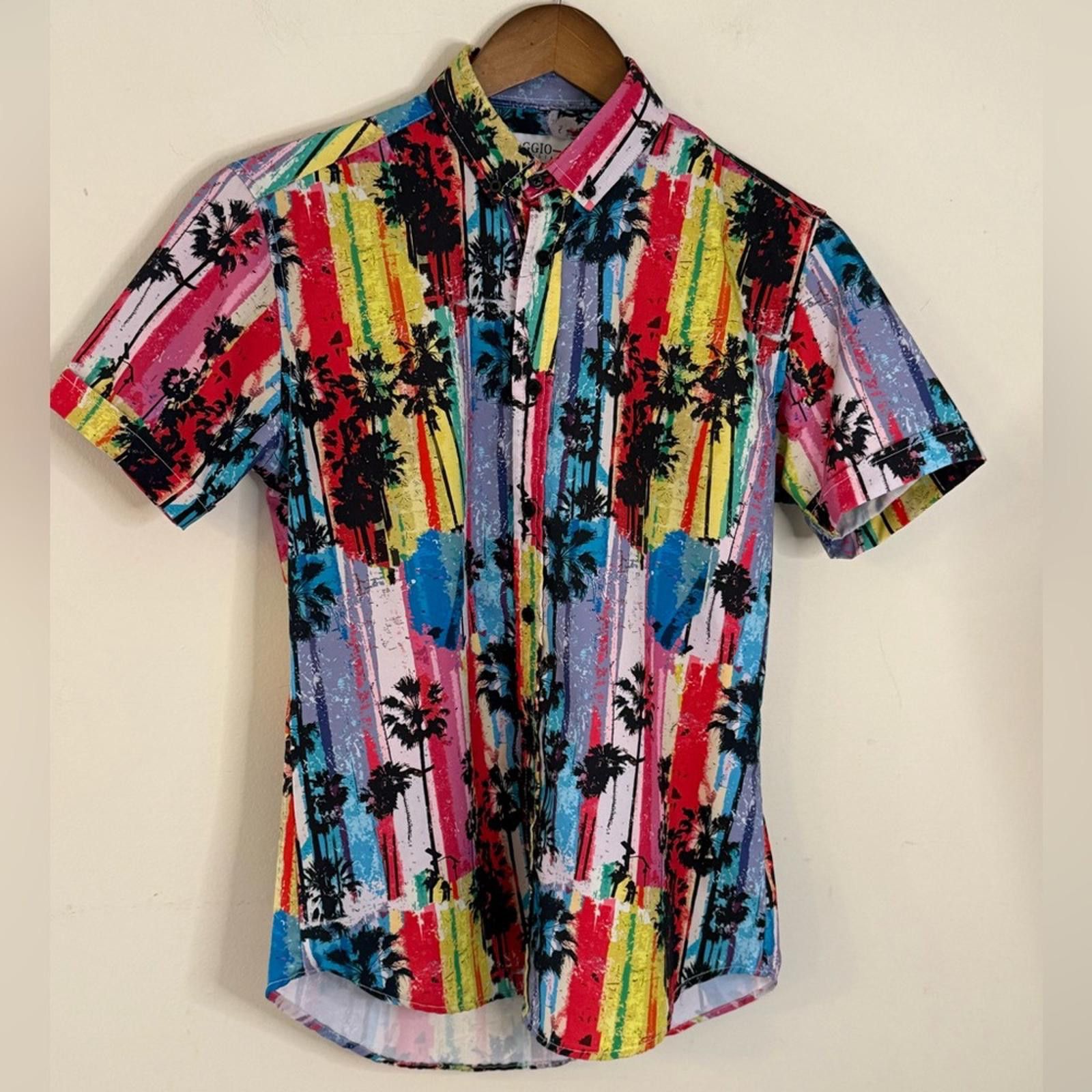 THE GIGI GIGIO Italia tropical palm tree short sleeve shirt 36/SM Size US S / EU 44-46 / 1 - 1 Thumbnail