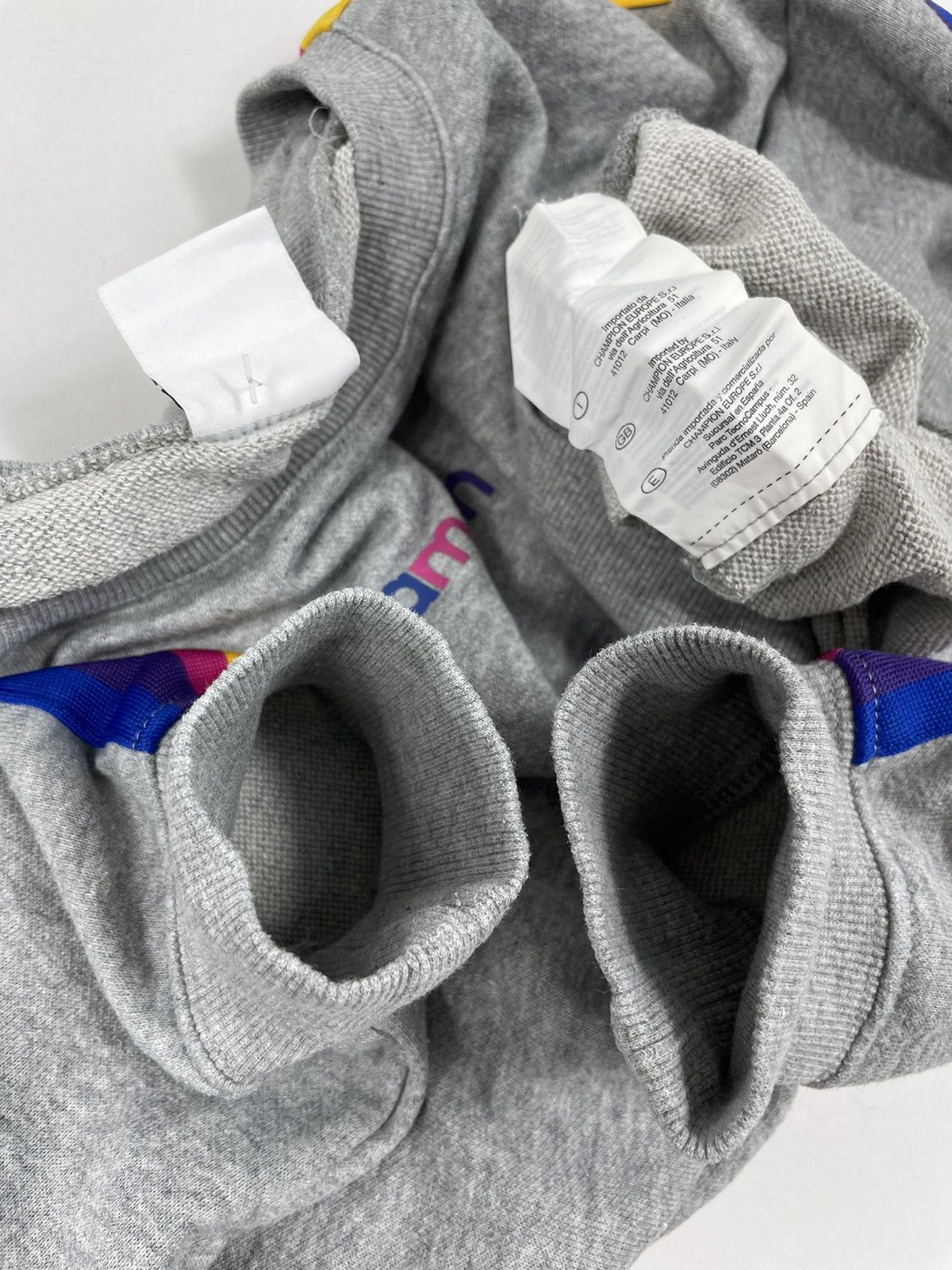 Champion × Raised by Champions 🌈 RAINBOW Big Logo Tape Crew Sweater Long Sleeve Sweatshirt Size M / US 6-8 / IT 42-44 - 10 Thumbnail
