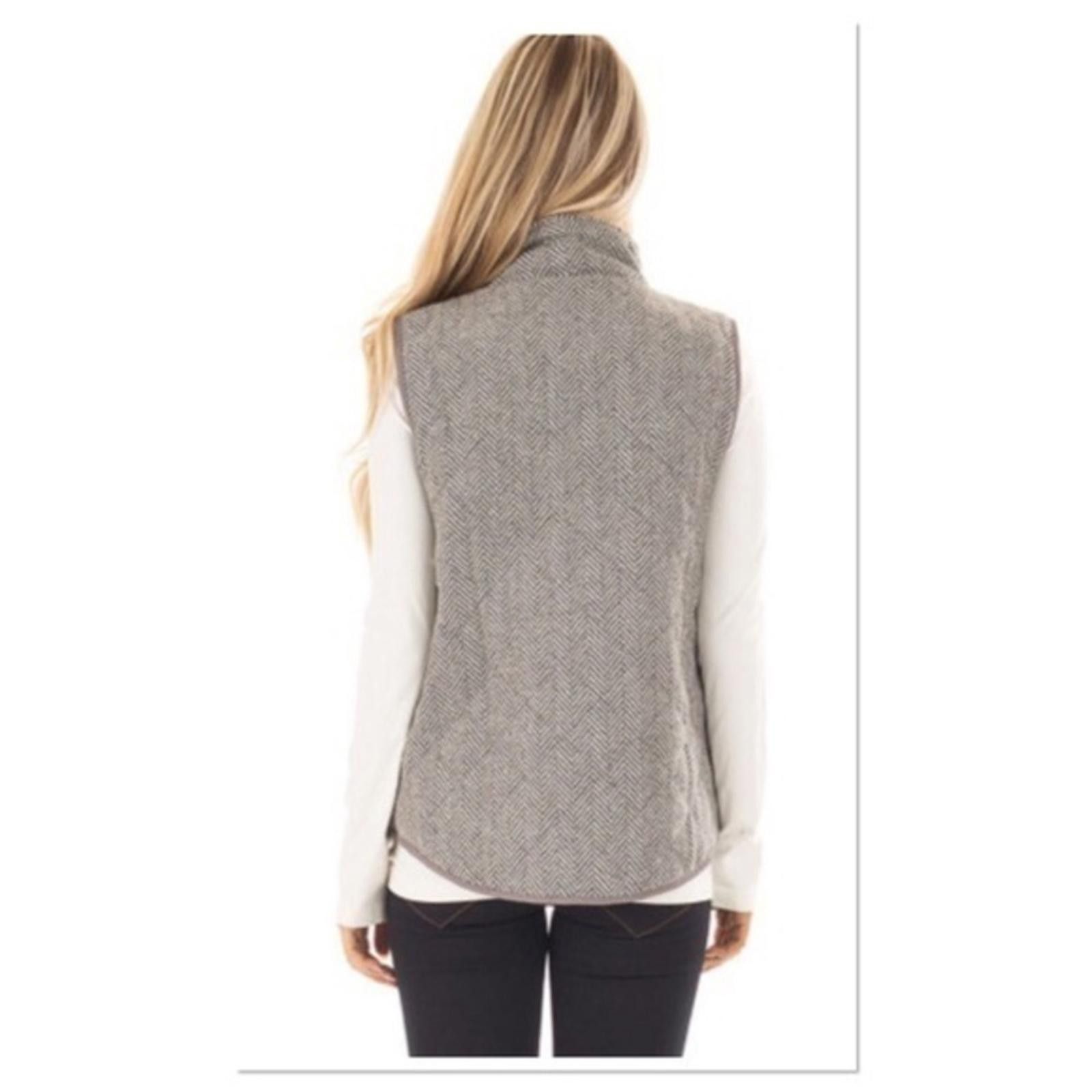Designer Herringbone Quilted Vest NWT Size L / US 10 / IT 46 - 3 Thumbnail